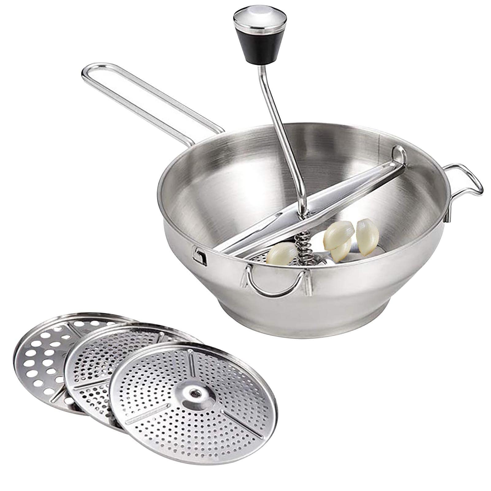 Stainless Steel Baby Food Mill - Manual Vegetable Puree & Jam Maker for Homemade Baby Food, Sauces, and Porridge | Perfect for Healthy Infant Meals & Smooth Purees