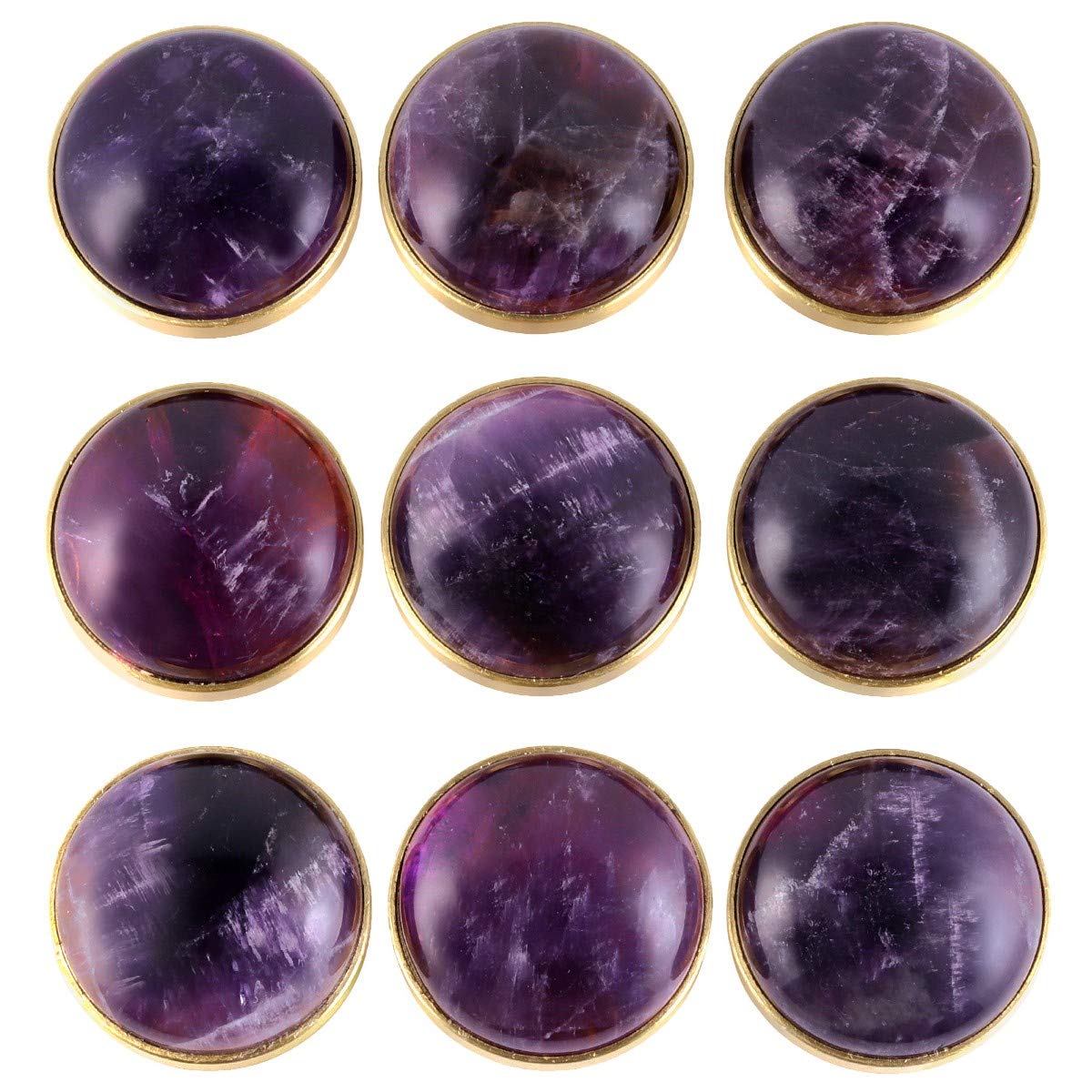 Rockcloud 2-Pack Amethyst Crystal Drawer Knobs - Home Furniture Hardware for Dressers & Cabinets