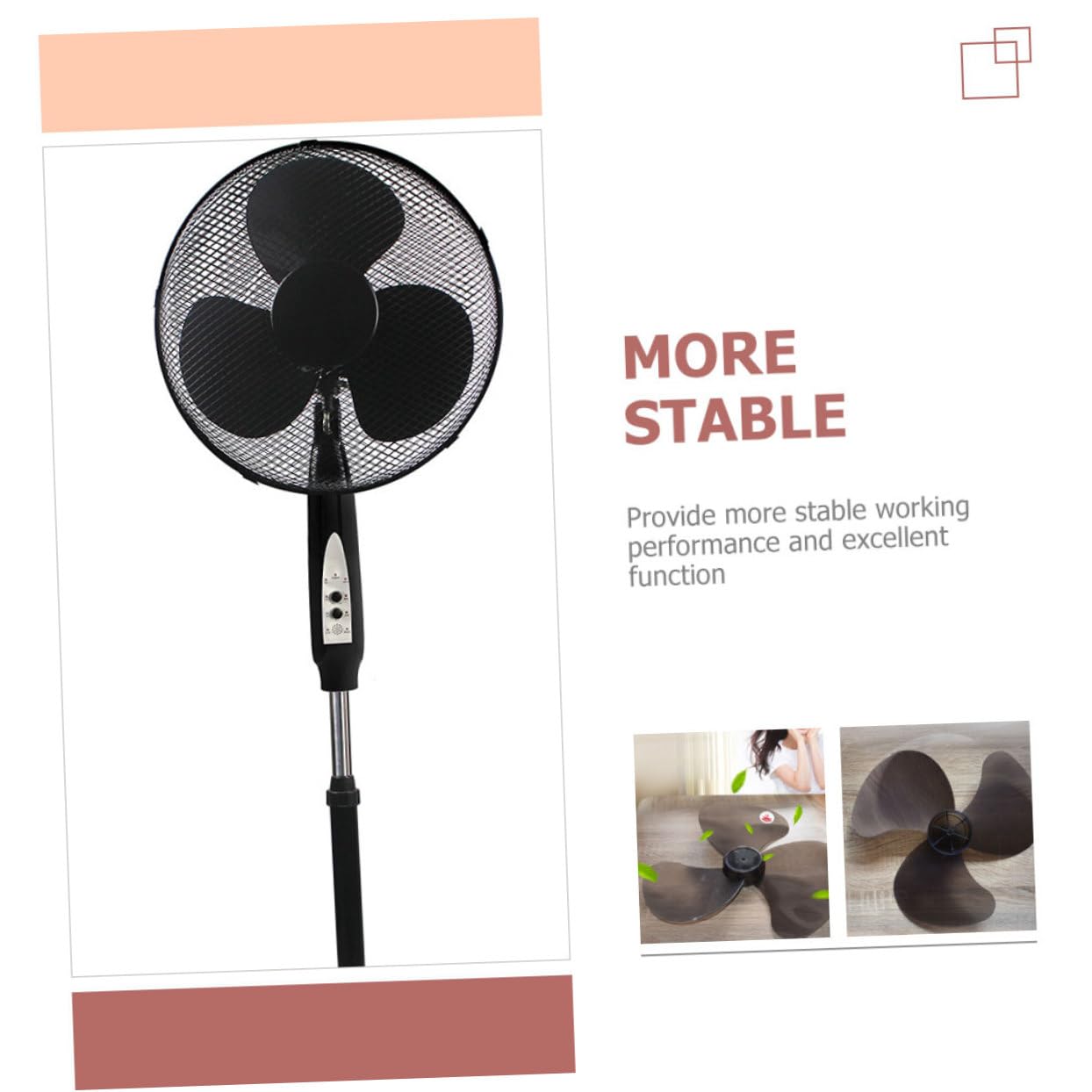 3-Blade Replacement Fan Blades for Standing Pedestal Fans - Easy Install, Quiet Plastic Fan Blades for Household Use - Perfect for Bedroom, Living Room & Office Cooling