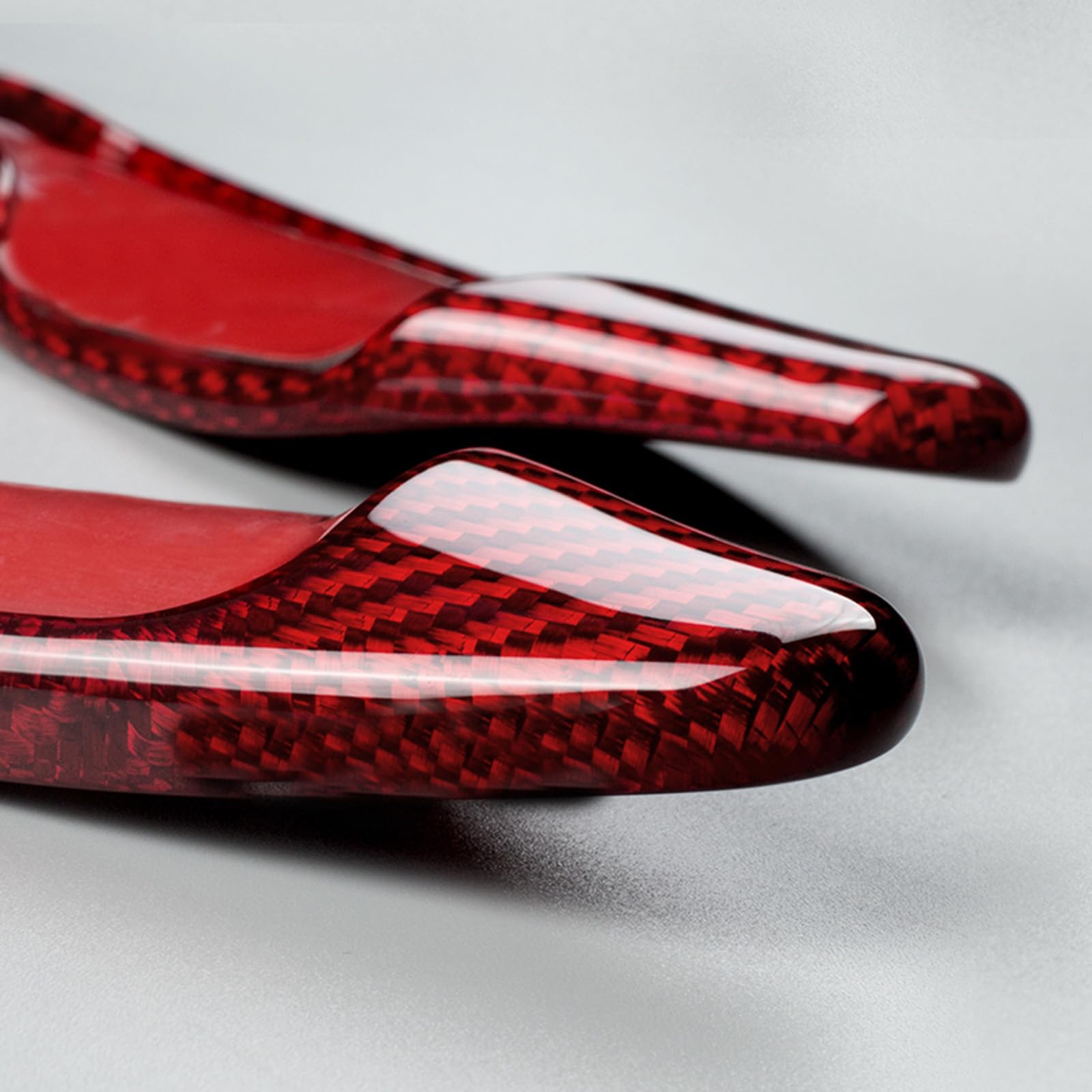 Real Carbon Fiber Steering Wheel Paddle Shifter Extensions for Chevrolet Corvette C7 - Red | High-Performance Racing Upgrade for Enhanced Driving Experience