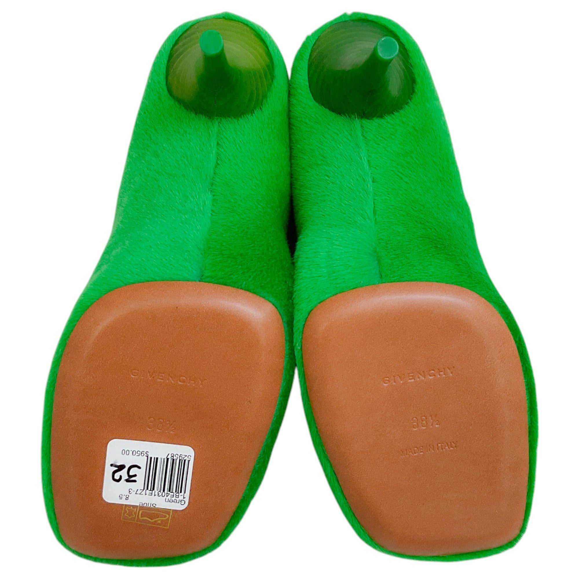 Givenchy Absynthe Green Shearling Show Pumps - Luxury Women's High Heels for Evening Parties & Special Occasions