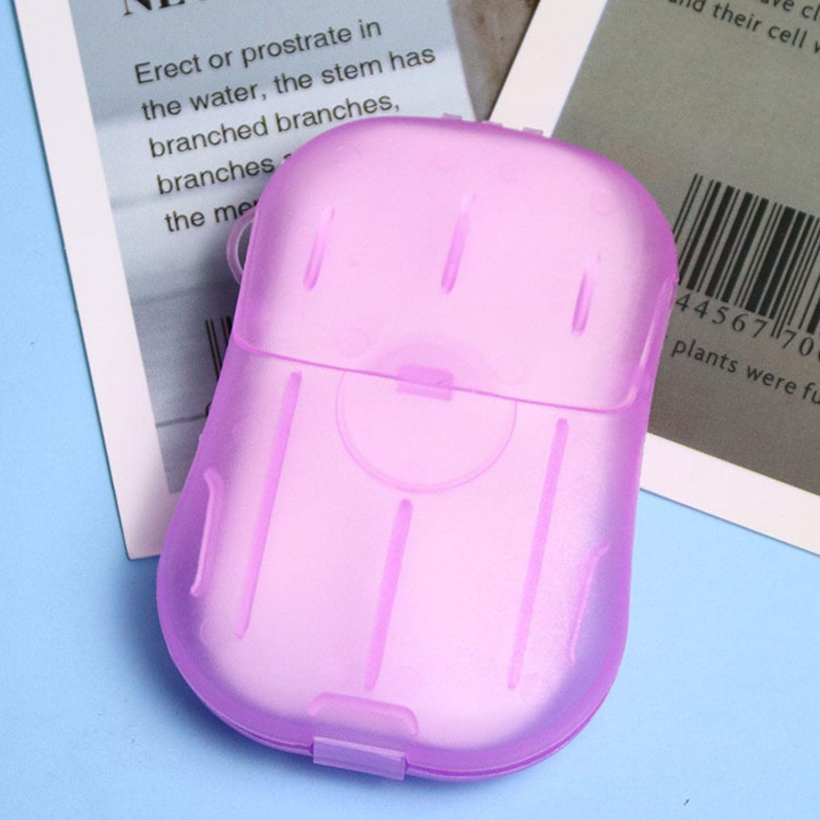 DMGIA Travel Disposable Soap Tablets - Portable Hand Washing Soap Sheets for Camping, Hiking & Outdoor Activities | Mini Purple Soap Paper in Convenient Box