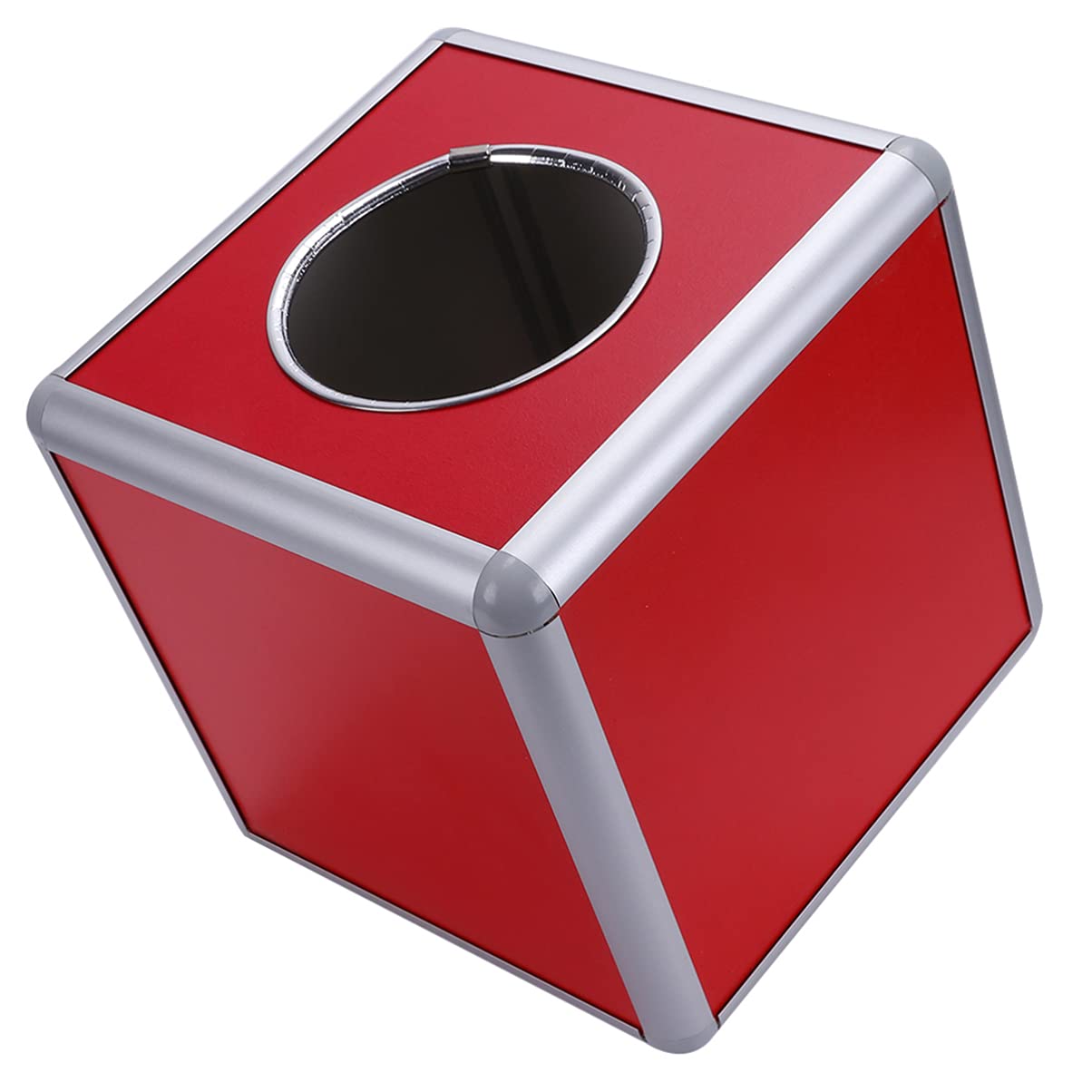 NUOBESTY 8-Inch Red Square Lottery Lucky Draw Box - Raffle Case, Ball Game Box, Multifunctional Storage Container for Tickets, Cards & Bonus Balls - Perfect for Parties, Fundraisers & Office Prize Draws