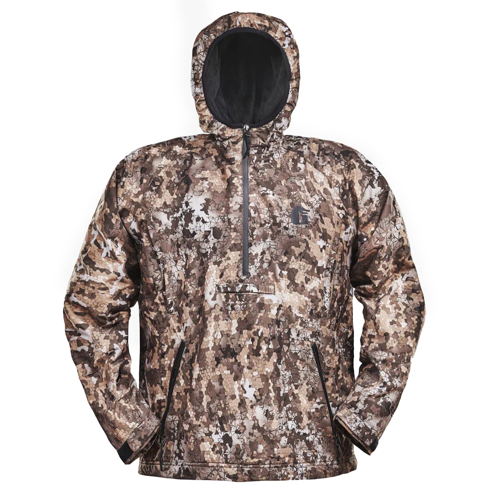 Gator Waders Men's Waterproof Fleece-Lined Hoodie - Weather-Resistant 1/2 Zip Outdoor Jacket with Handwarmer Pockets for Hunting, Fishing & Cold Weather Activities