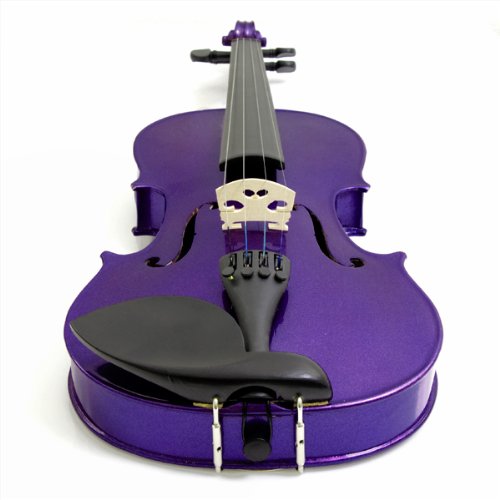 **Mendini 16-Inch MA-Purple Solid Wood Viola with Case, Bow, Rosin, Bridge & Strings – Perfect for Beginners, Students & Professional Musicians**