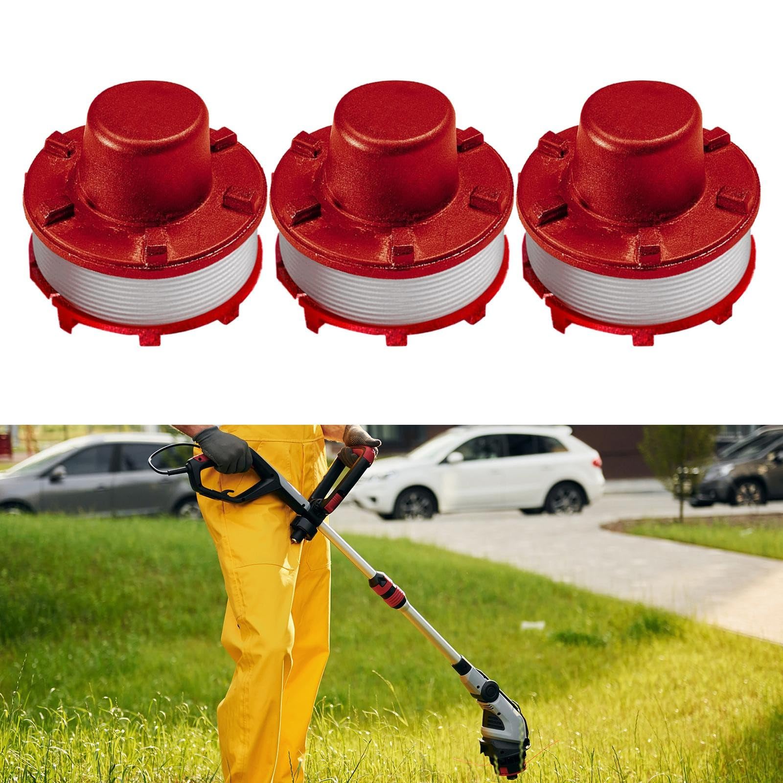 3-Piece Trimmer Line Spool Replacement for Einhell GE-CT 36/30 Li E SOLO & AGILLO 36/255 BL - Durable Grass Trimmer String for Lawn Mower Maintenance | Perfect for Landscaping, Yard Work & Garden Care