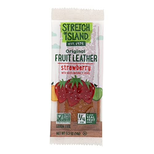 Organic Strawberry Fruit Leather Snacks by Stretch Island - Healthy, Vegan & Gluten-Free Dried Fruit Strips for Kids Lunch, Hiking & On-the-Go Energy Boost