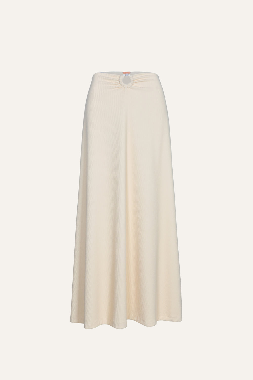 Elegant Ecru Keel Skirt for Women - High Waist A-Line Midi Skirt with Pockets - Perfect for Office, Casual Wear & Summer Outfits