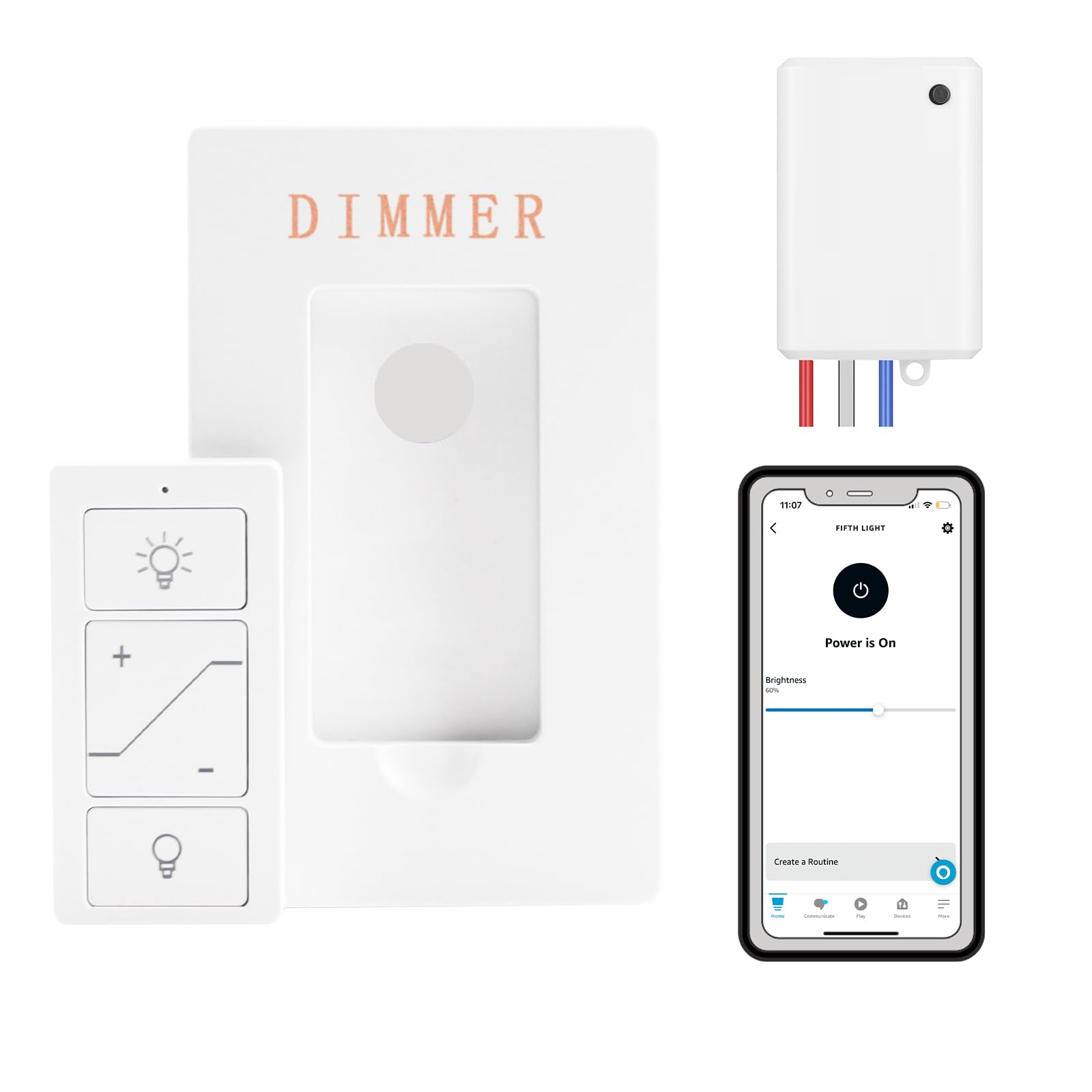 Smart Wireless Light Switch & Receiver - Alexa Compatible Remote Dimmer Switch for Ceiling Lights, Fans & Lamps | Easy Home Automation & Smart Lighting Control (Perfect for Bedrooms, Living Rooms & Home Offices)