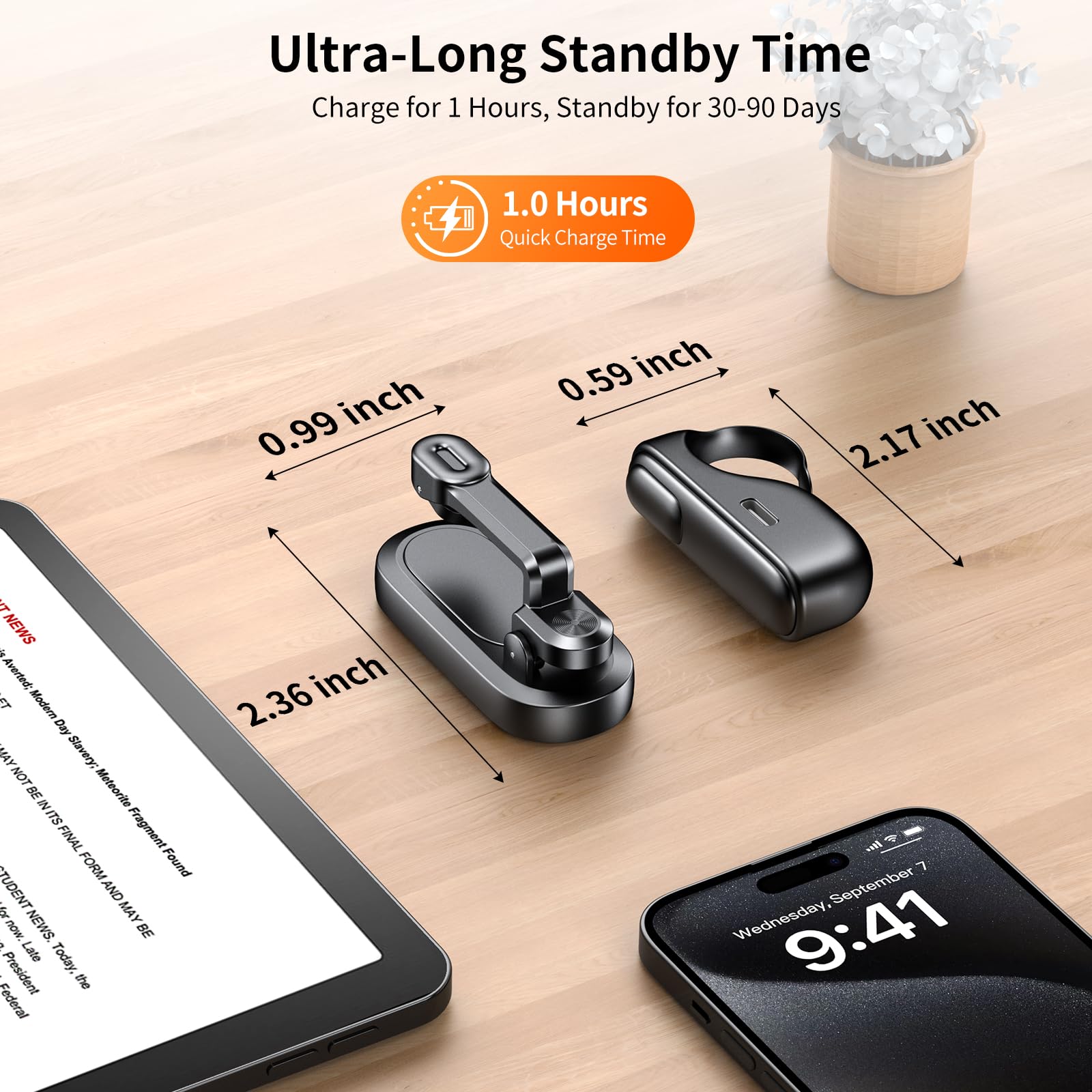 Wireless Page Turner for Kindle Paperwhite, Oasis, Kobo - Remote Control Clicker for iPad, iPhone, Tablet & E-Readers - Hands-Free Reading Accessory with Wrist Strap & Storage Bag - Perfect for Bedtime Reading, Classroom & Office Use