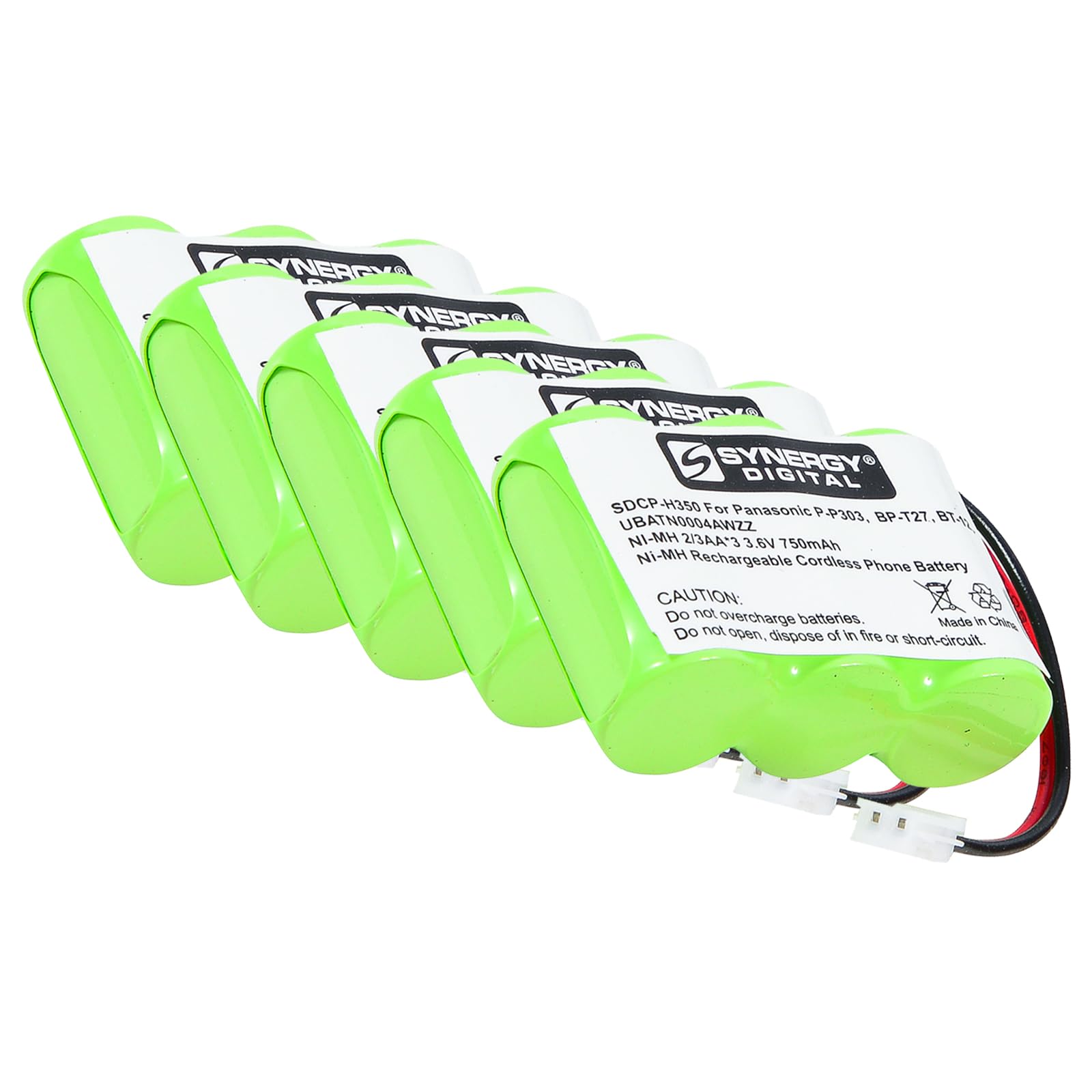 Synergy Digital Rechargeable Cordless Phone Batteries - 5 Pack Ni-MH 3.6V 750mAh Replacement for Vtech 80-5074-02-00 & 80-5074-00 - Perfect for Home Office, Business Phones & Long-Lasting Cordless Phone Power