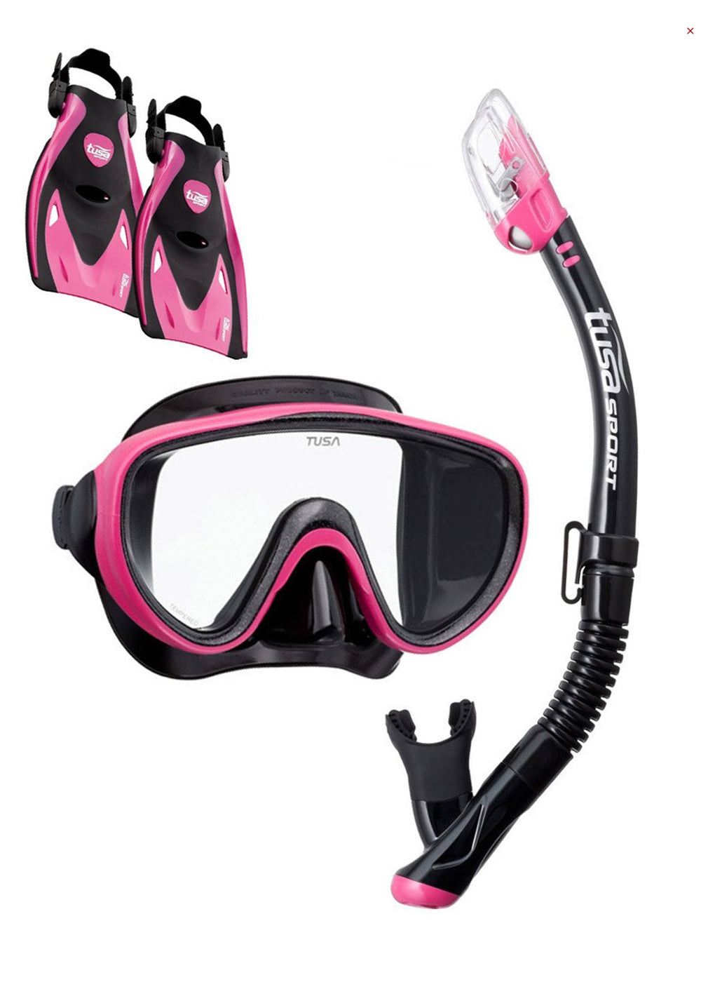 Tusa Serene Adult Travel Mask Snorkel Fin Pack – Premium Snorkeling Set for Travel, Swimming & Underwater Adventures