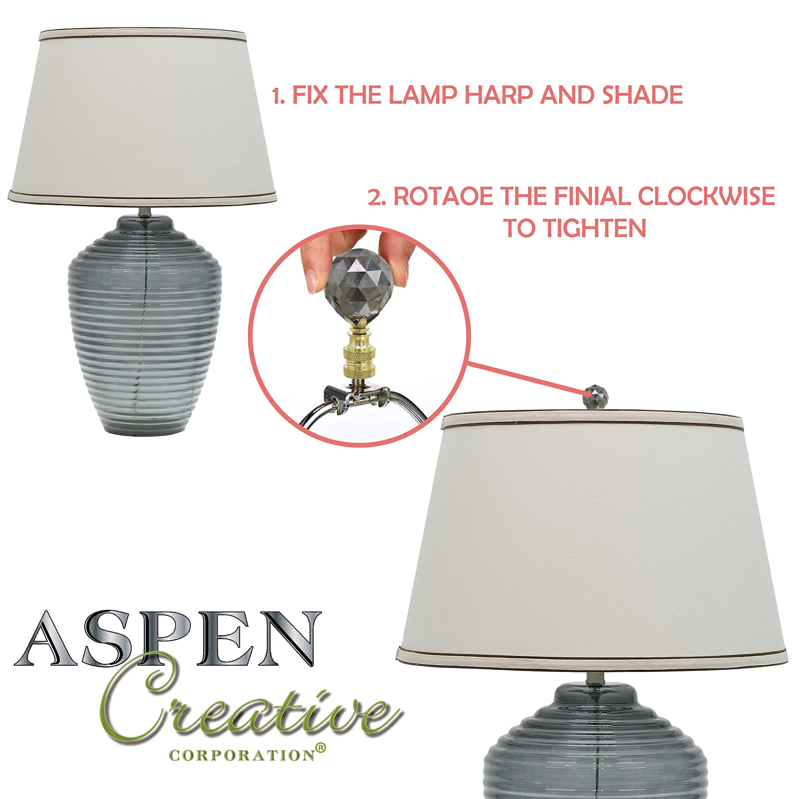 Aspen Creative Oil Rubbed Bronze Lamp Shade Finial - 1-1/2