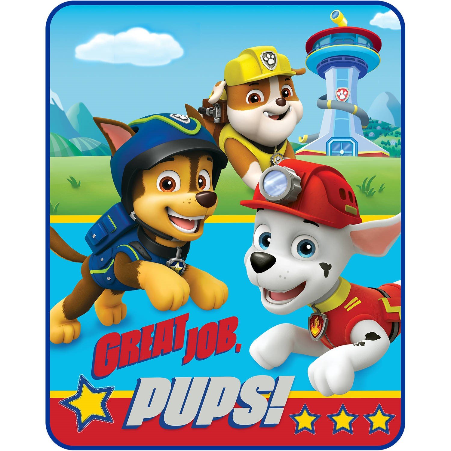Paw Patrol Themed Fleece Throw Blanket - Soft Red & Blue Kids Blanket for Bedroom, Couch & Travel - Perfect Gift for Boys & Girls