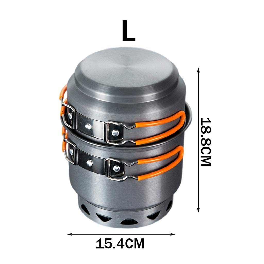 ZAIHW Portable 2-3 Person Outdoor Camping Cookware Set - Lightweight Aluminum Alloy Pot & Pan for Hiking, Picnic, Backpacking & Survival Gear - Perfect for Camp Cooking, RV Trips & Emergency Preparedness