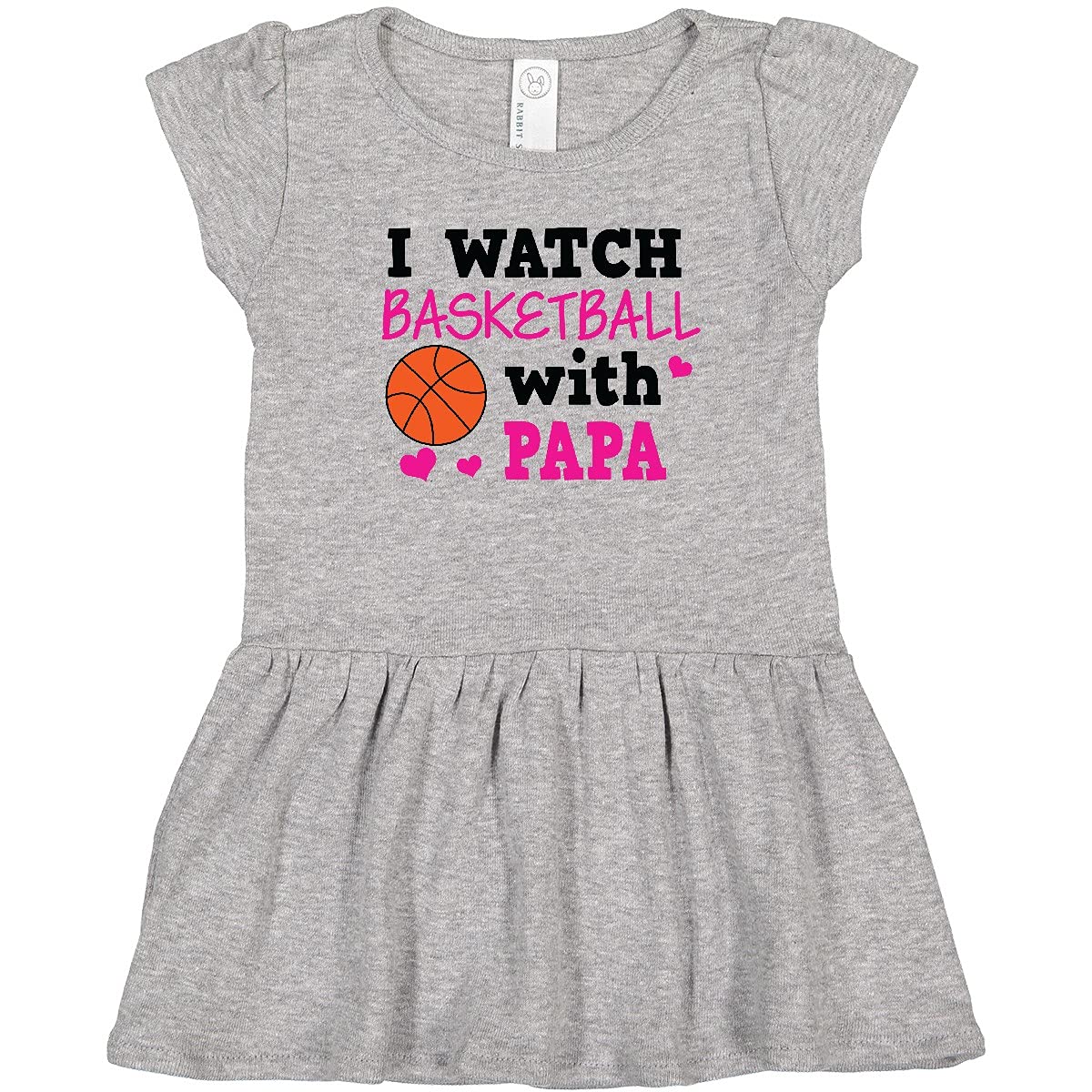Inktastic I Watch Basketball with Papa Toddler Dress - Cute Father Daughter Matching Outfit for Game Day & Family Photos