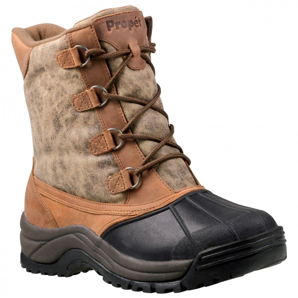 Propet Men's Blizzard Mid Lace-Up Canvas Winter Boots - Waterproof Hiking & Snow Boots for Outdoor Activities