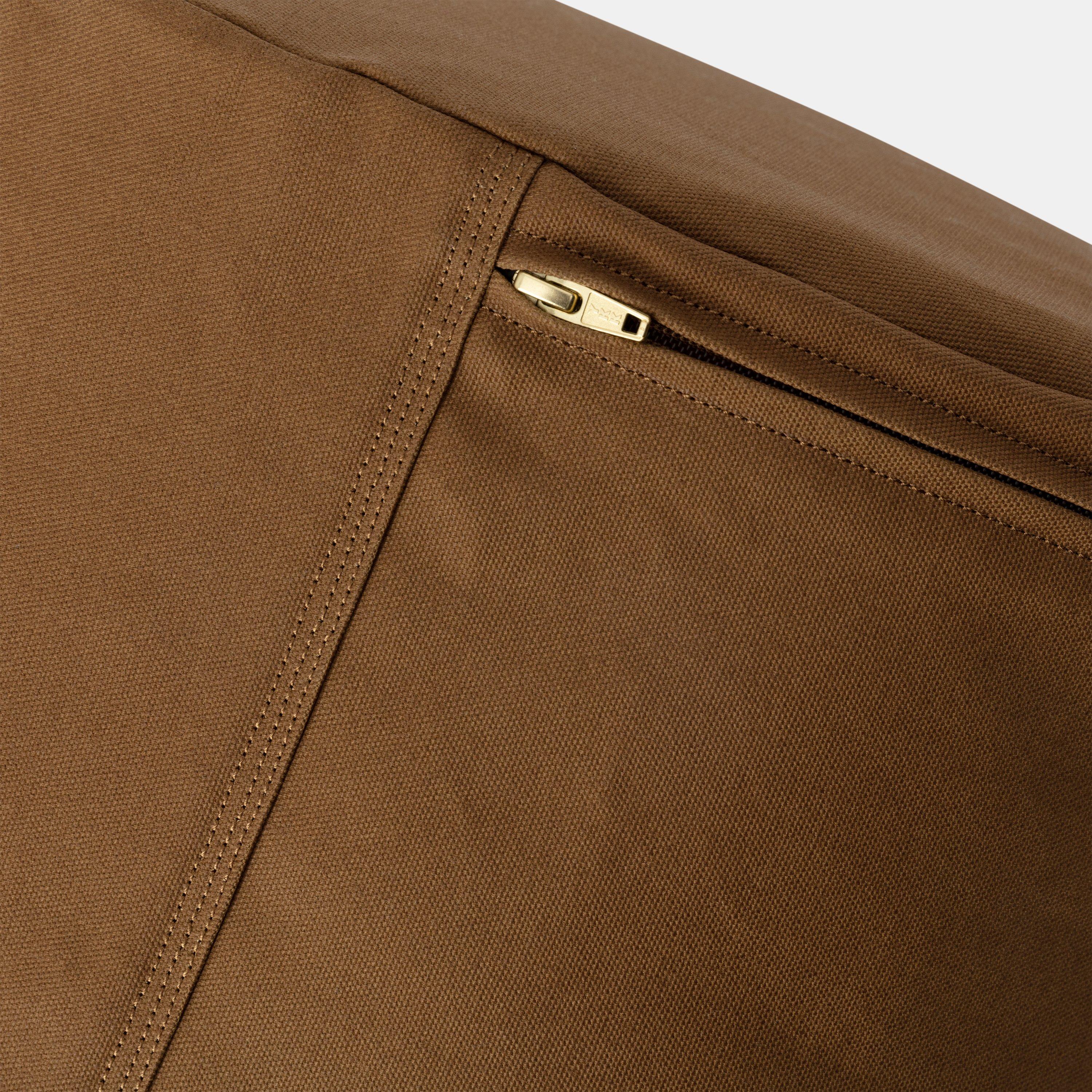 **Hamilton Brown Canvas Pouf - Stylish & Versatile Footrest Ottoman for Living Room, Bedroom, or Nursery**