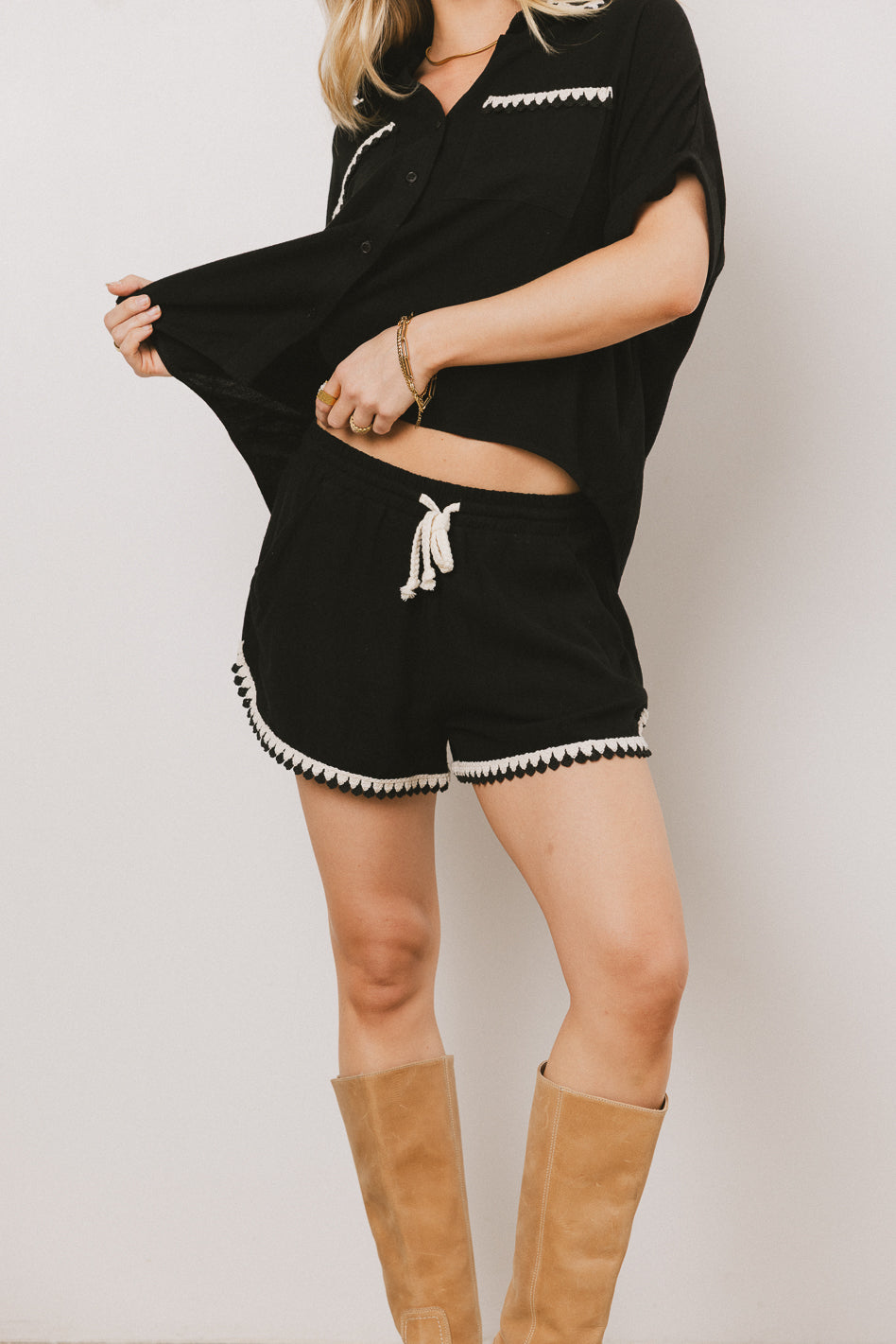 Kiana Embroidered Shorts for Women - High Waist Summer Casual Shorts with Floral Embroidery | Perfect for Beach, Vacation & Everyday Wear