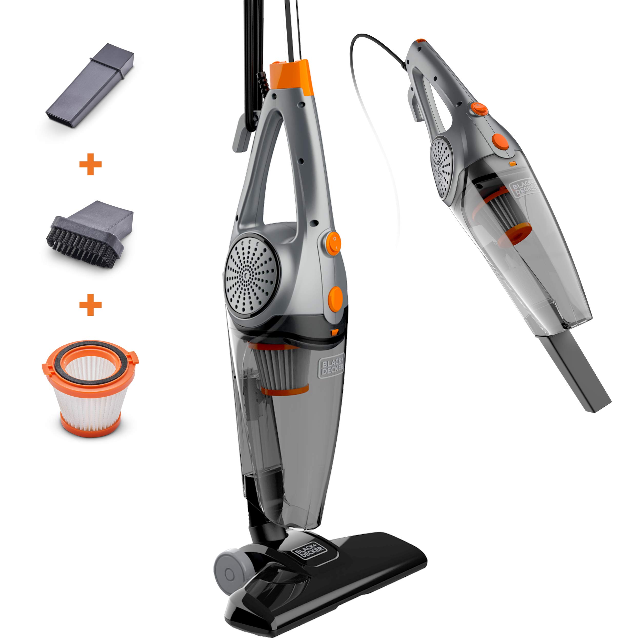 BLACK+DECKER BDXHHV005G 3-in-1 Cordless Handheld Vacuum Cleaner - Lightweight, Powerful Suction for Home, Car & Pet Hair Cleaning (Gray)