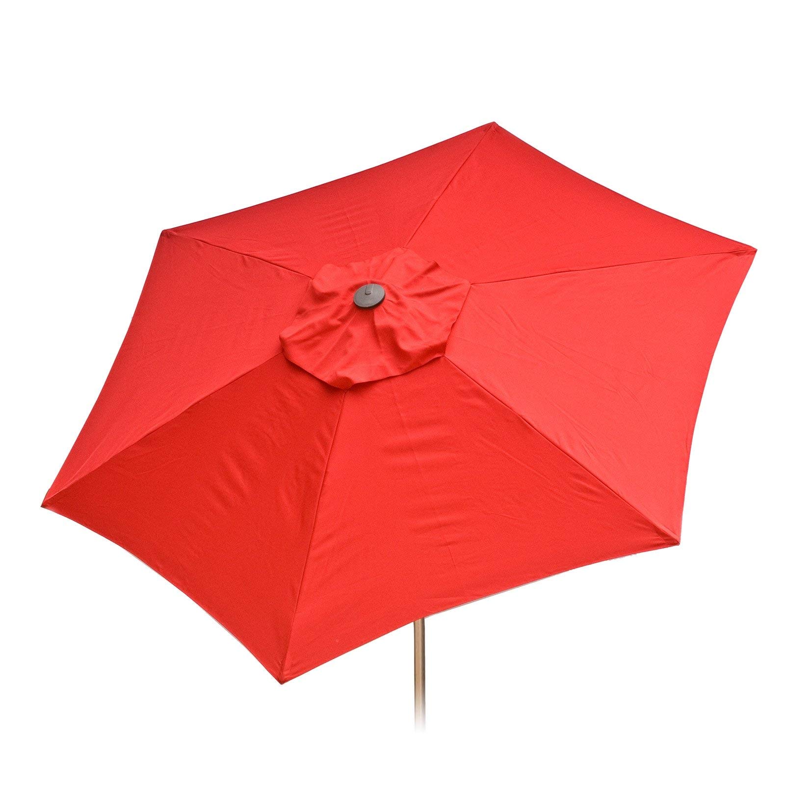 Heininger 9ft Outdoor Tilt Market Umbrella - 2 Pack Red Patio Sun Shade Canopy for Garden, Backyard, Poolside, and Outdoor Dining Areas