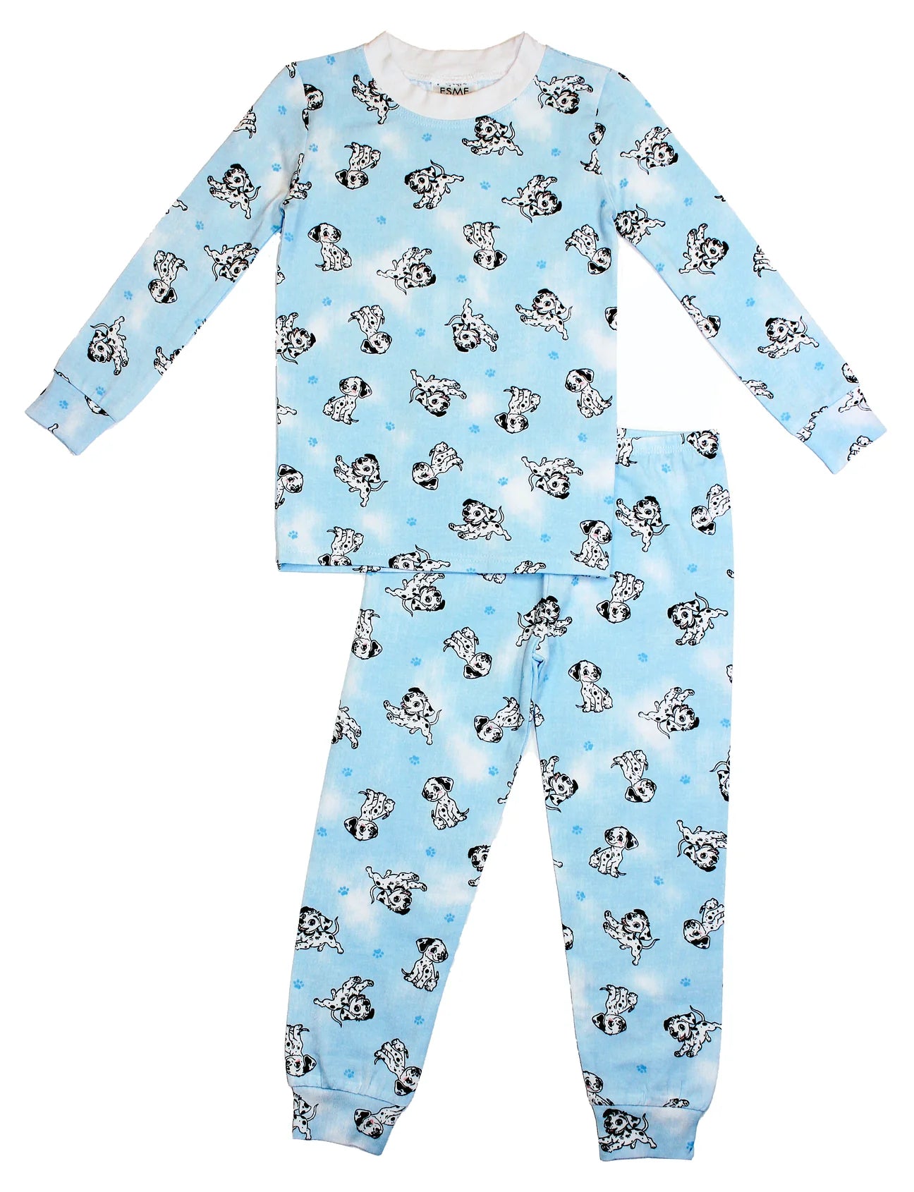Esme Dalmatians Blue Pajama Set for Women - Soft Cotton Sleepwear for Lounge & Bedtime Comfort