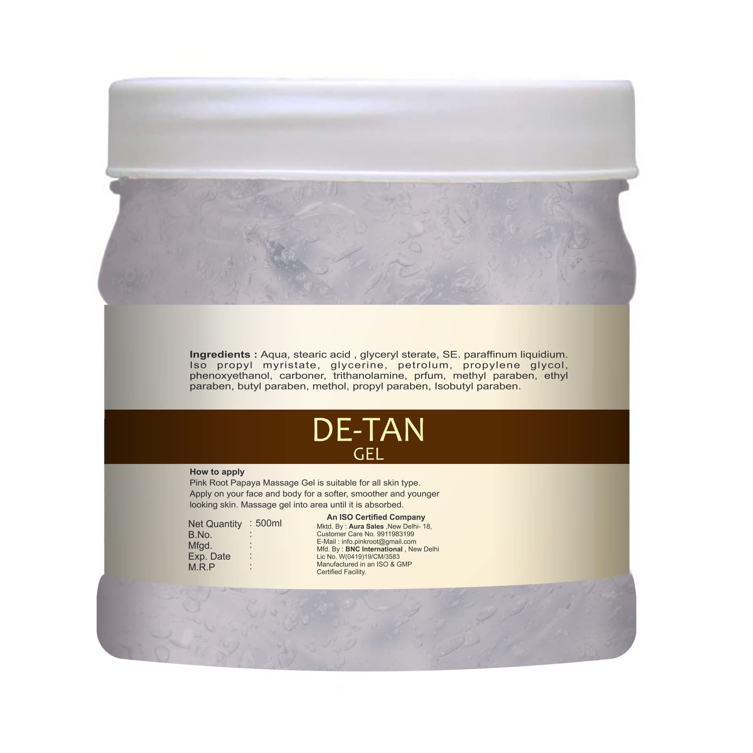 Pink Root DE-TAN Gel with Milk & Honey Extract - 500gm Brightening Face Wash for Glowing Skin | Perfect for Daily Skincare & Sun Damage Repair