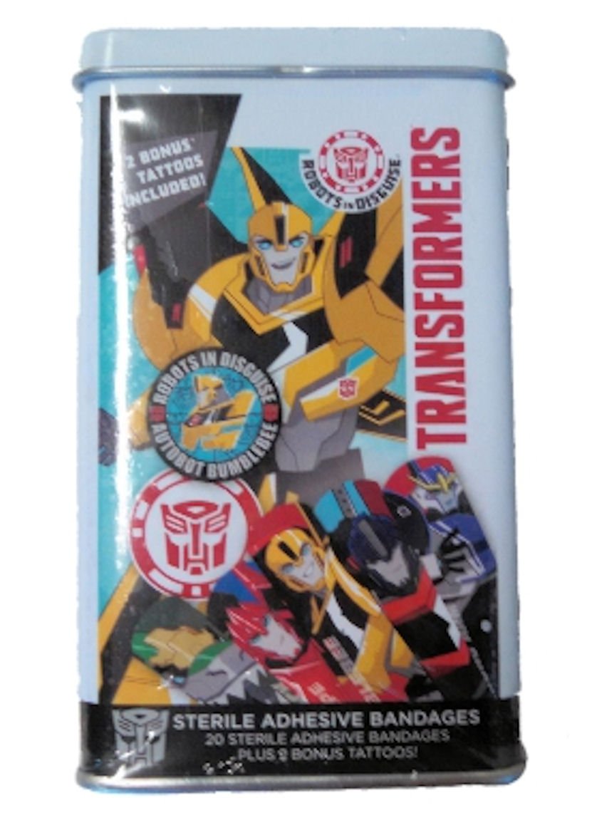 Transformers Sterile Adhesive Bandages with Cool Tattoo Designs - Waterproof Wound Protection for Kids & Adults - First Aid for Cuts, Scrapes & Burns - Perfect for Cosplay, Halloween & Everyday Use