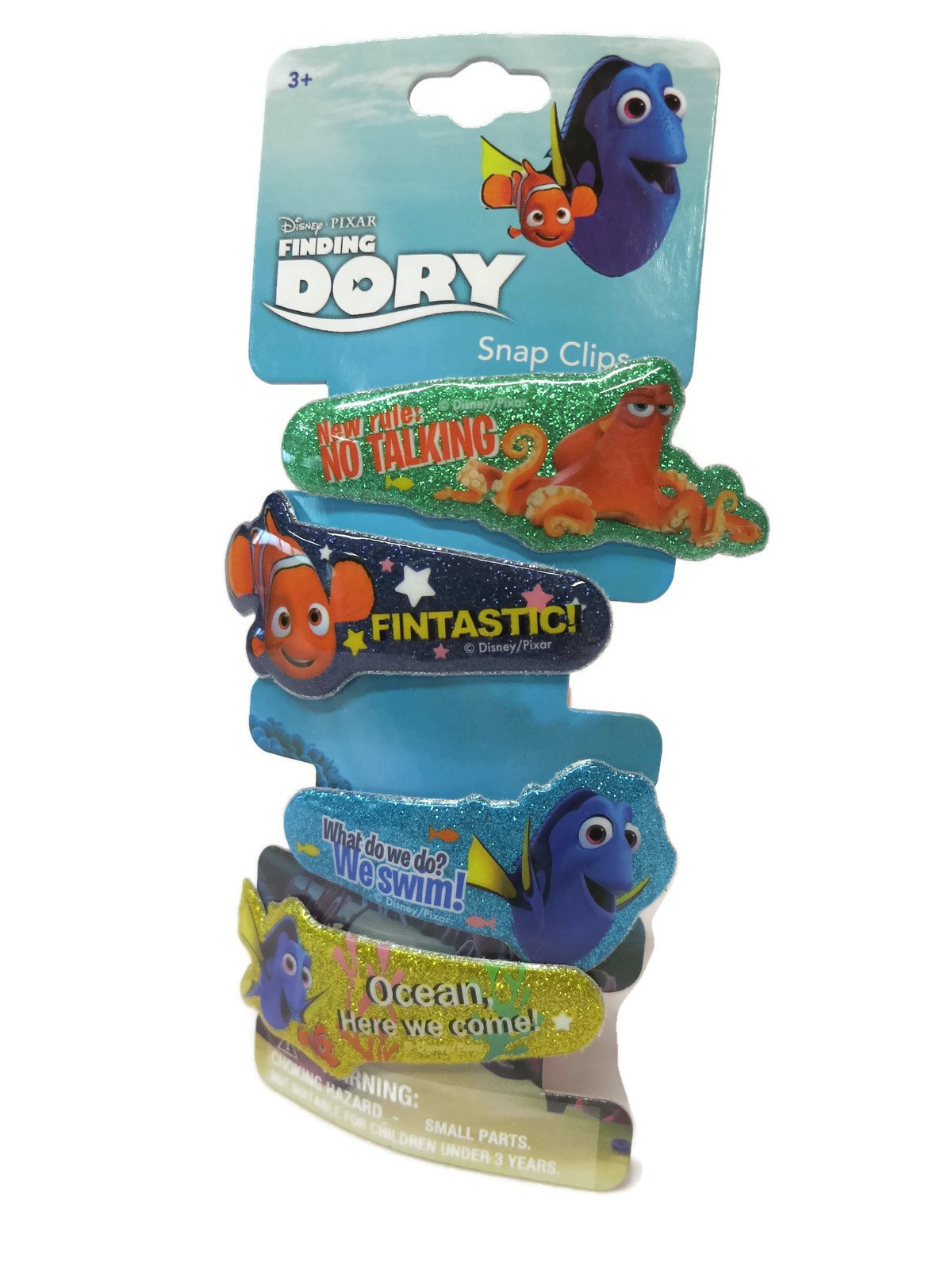 Disney Finding Dory Glitter Snap Hair Clips for Kids - Sparkling Hair Accessories for Girls, Birthday Gifts, Party Favors, School & Daily Use