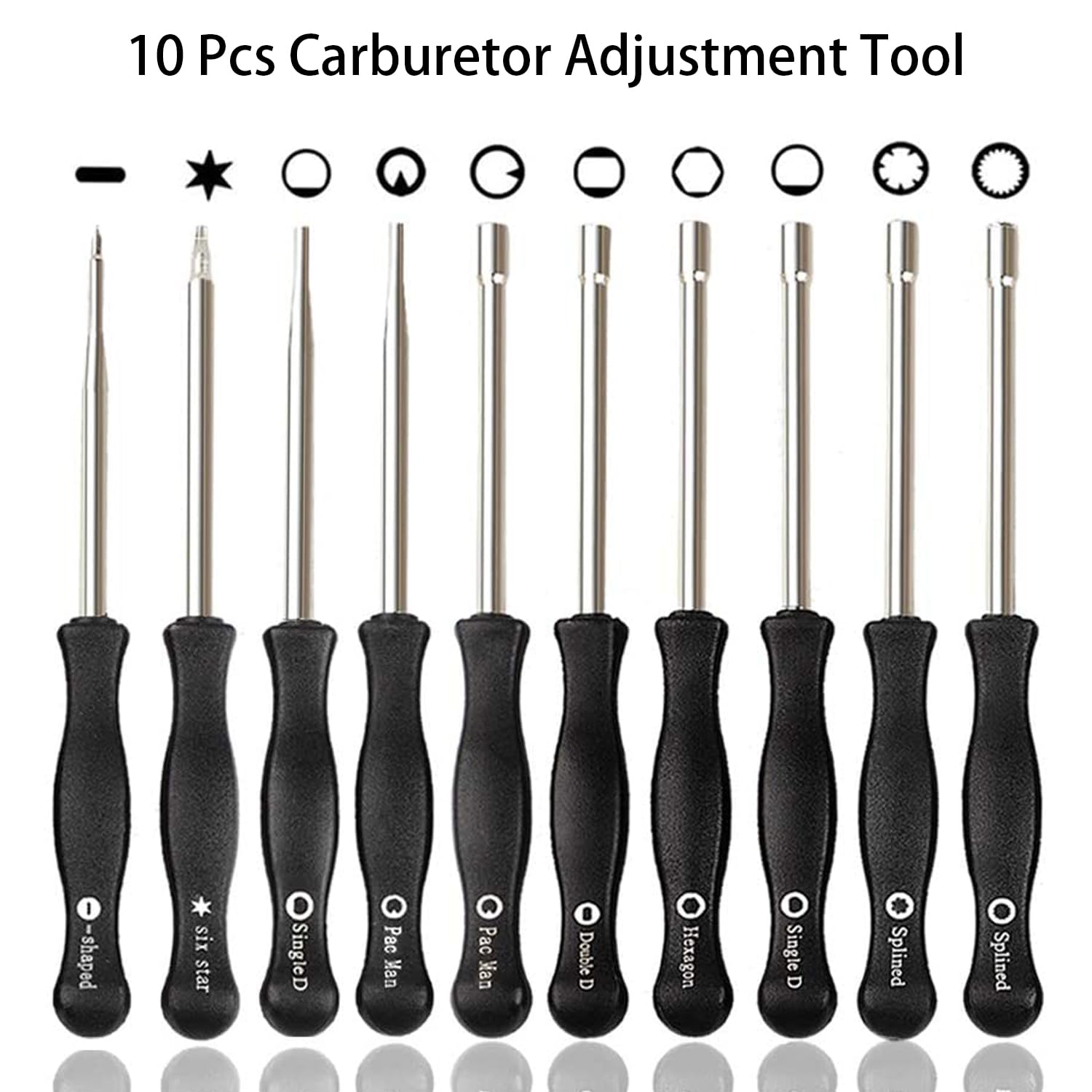 10-Piece Carburetor Adjustment Tool Kit for 2-Cycle Small Engines - Compatible with Echo, STIHL, Poulan, Husqvarna, MTD, Ryobi & Homelite - Perfect for Trimmer, Weed Eater & Chainsaw Tuning & Maintenance
