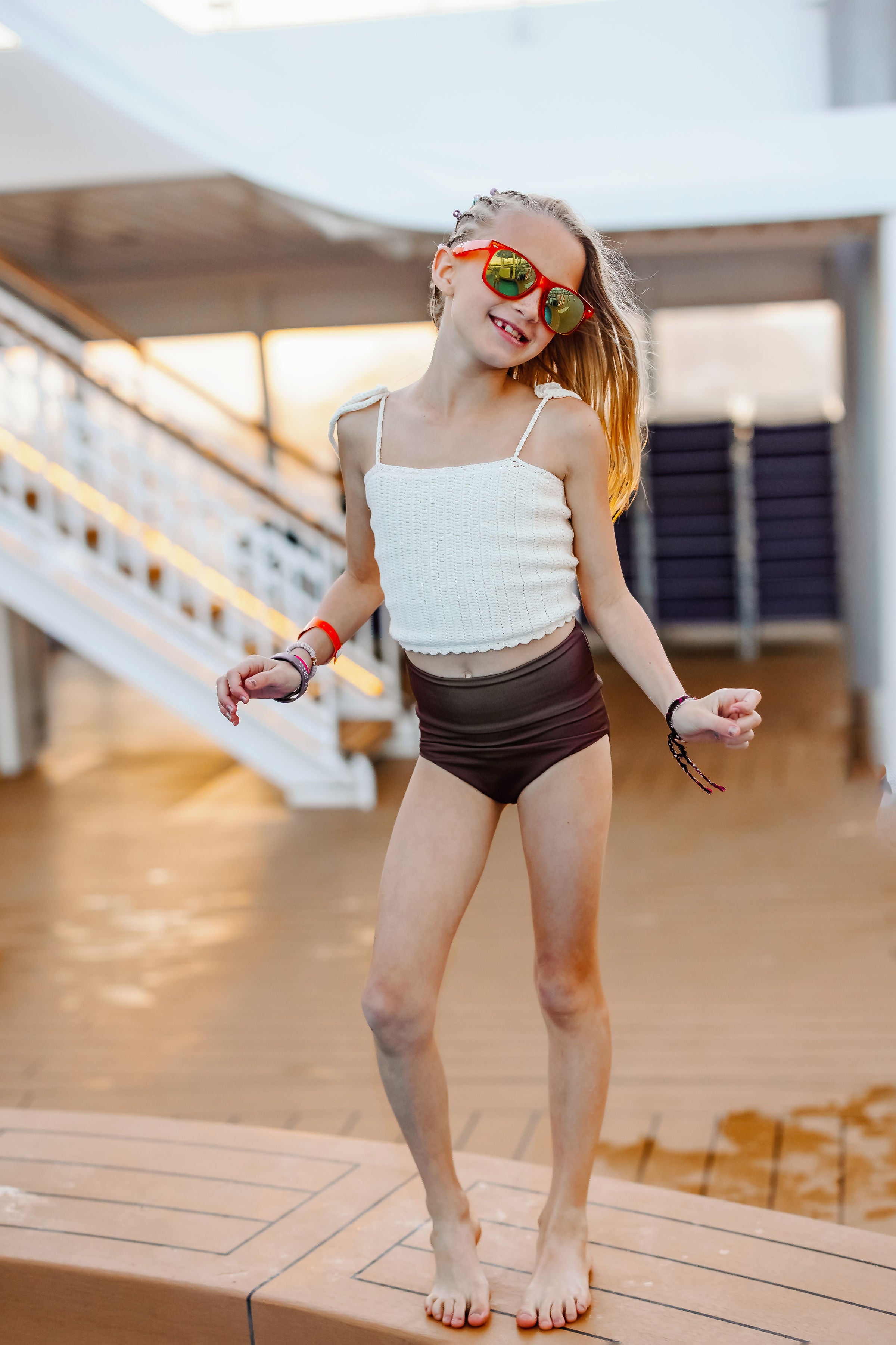 Stylish Tween Sienna Crochet Tankini Swimsuit for Girls - Perfect for Beach Vacations, Pool Parties & Summer Fun