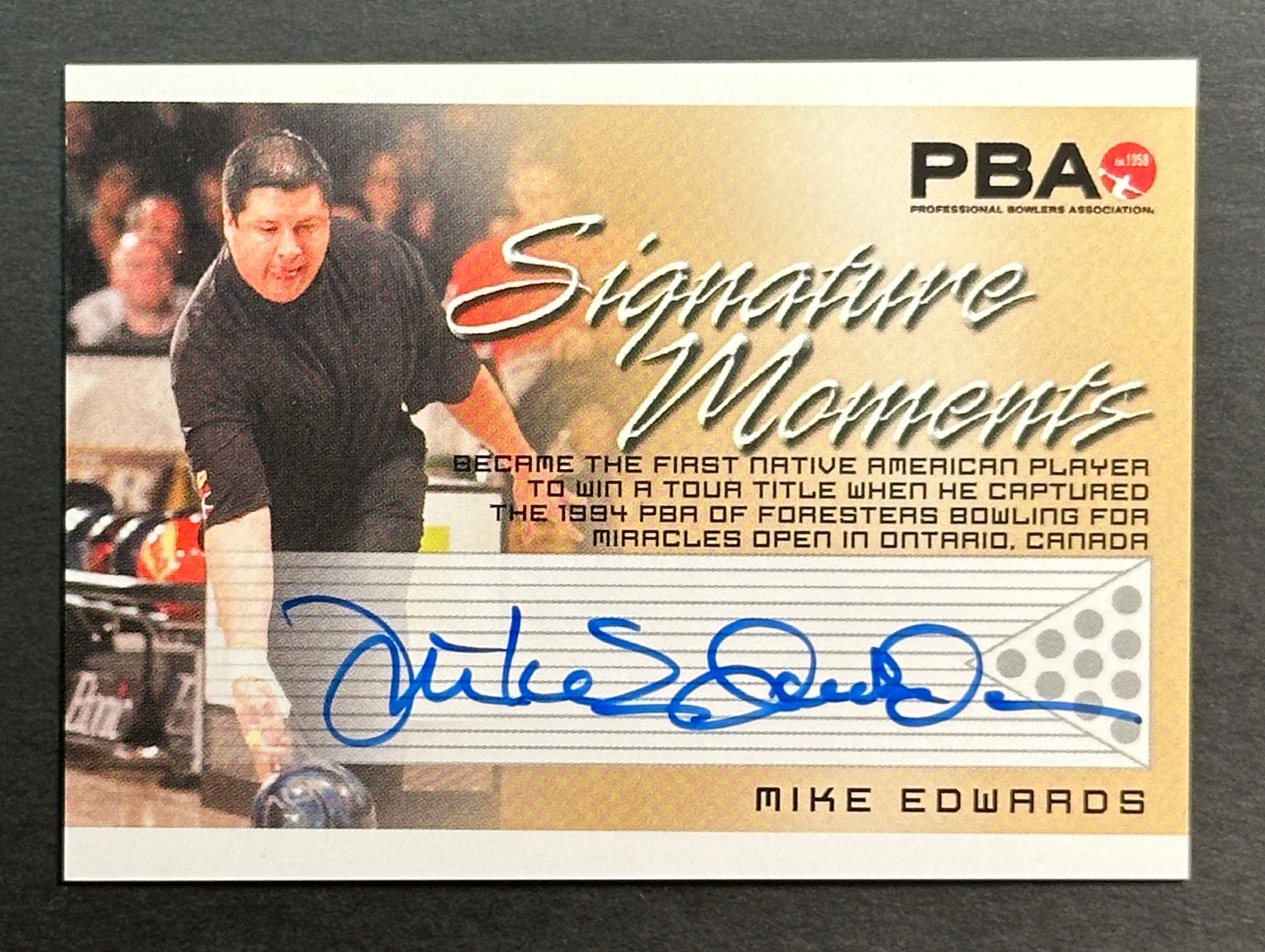 Mike Edwards 2007 Rittenhouse Signature Moments PBA Autograph Bowling Card - Rare Collectible Sports Memorabilia for Bowling Fans & Card Collectors - Perfect for Display, Trading, and Investment