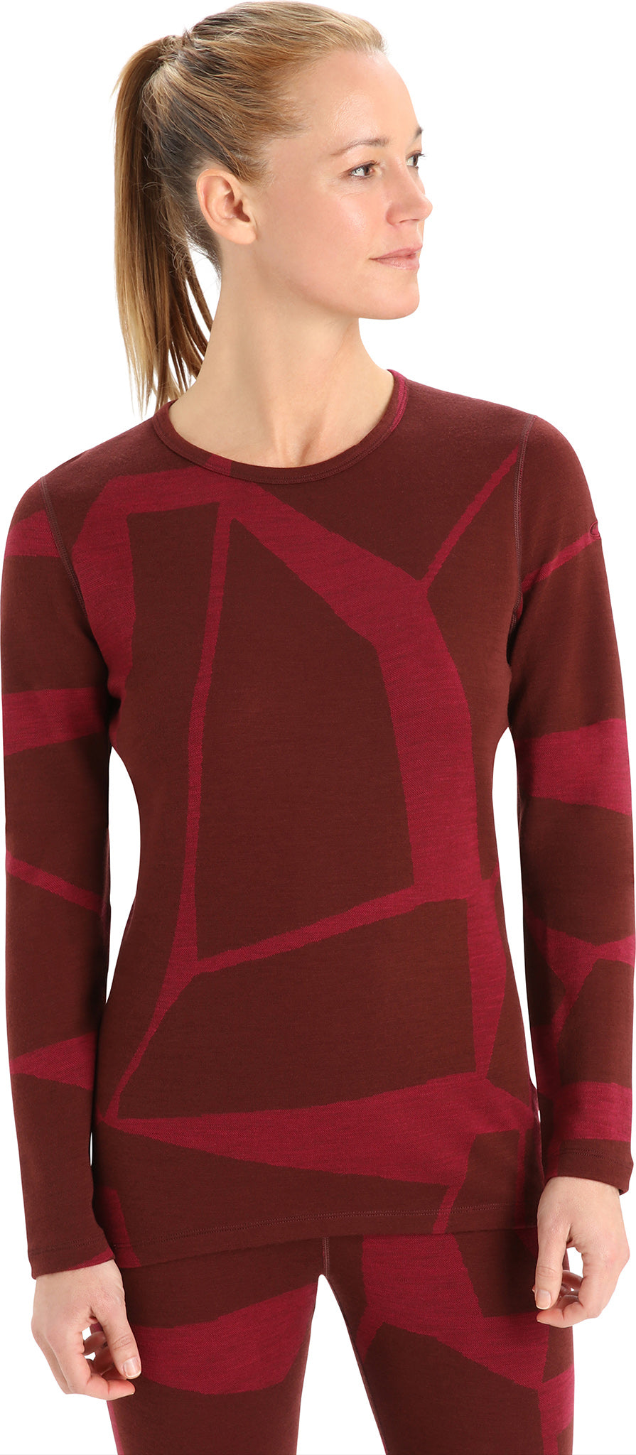 250 Vertex Fractured Landscapes Women's Long Sleeve Crewneck Base Layer - Thermal Underwear for Hiking, Skiing & Outdoor Activities