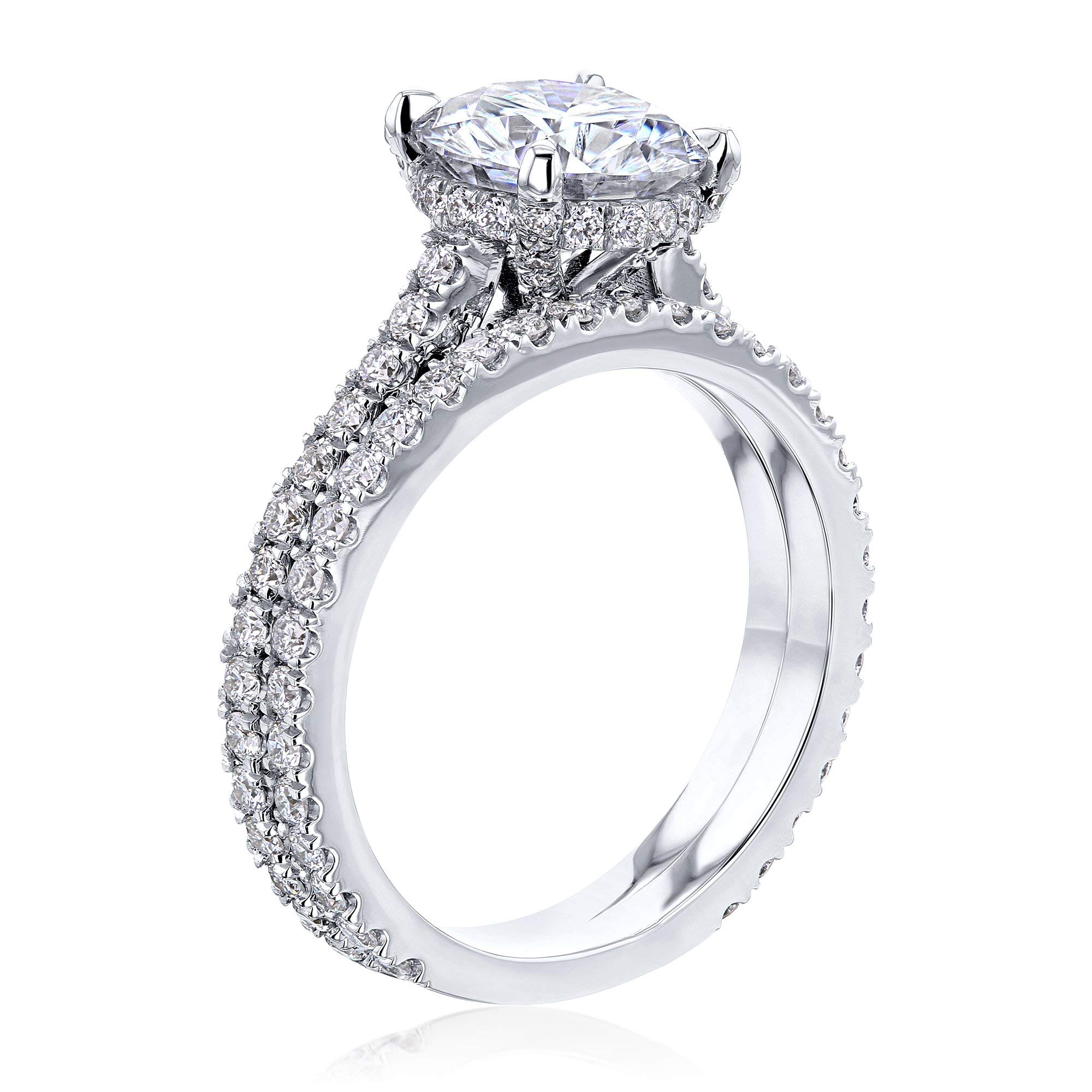 2ct Round Moissanite Engagement Ring with Hidden Halo Setting - Kobelli Elegant Bridal Jewelry for Weddings, Anniversaries & Special Occasions