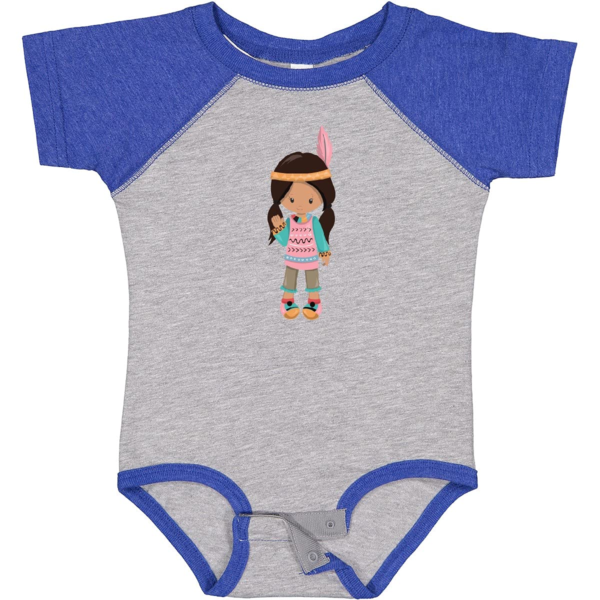 Inktastic Native American Girl Baby Bodysuit - Cute Brown Hair Infant Bodysuit for Boys & Girls | Perfect for Holidays, Family Photos & Cultural Celebrations