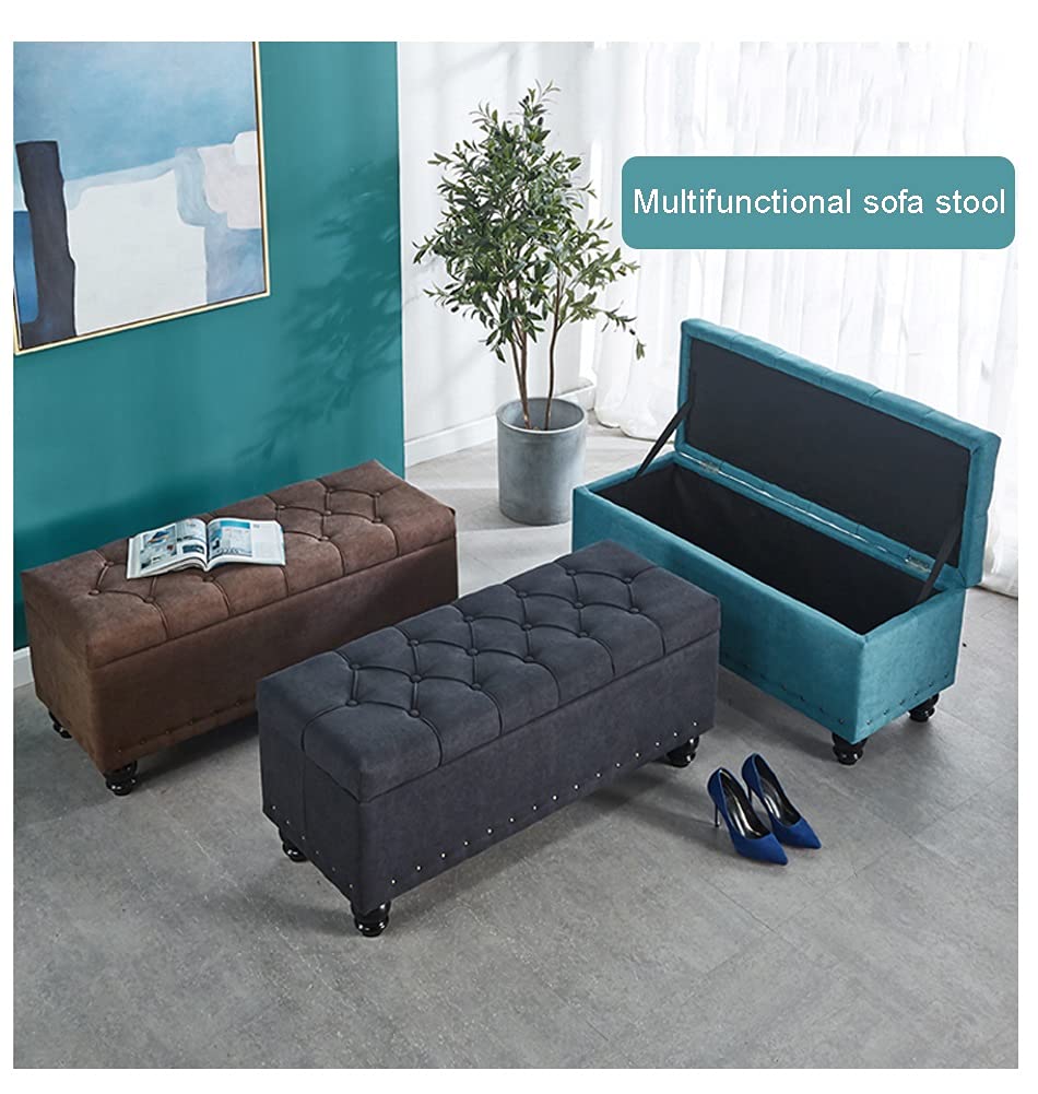 Foldable Storage Ottoman Bench - Multi-Functional Shoe Storage, Footrest & Entryway Seat with Cushioned Comfort | Perfect for Living Room, Bedroom & Dressing Area Organization
