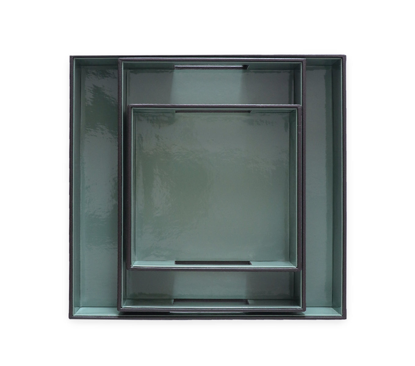 3-Piece Stackable Plastic Serving Tray Set with Non-Slip Base - Perfect for Dining, Entertaining & Kitchen Organization