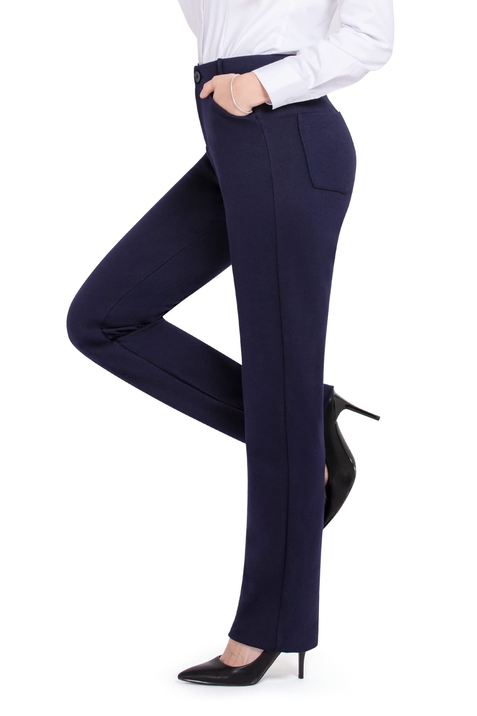 PUWEER Women's Stretch Work Pants with Pockets - Business & Casual Wear