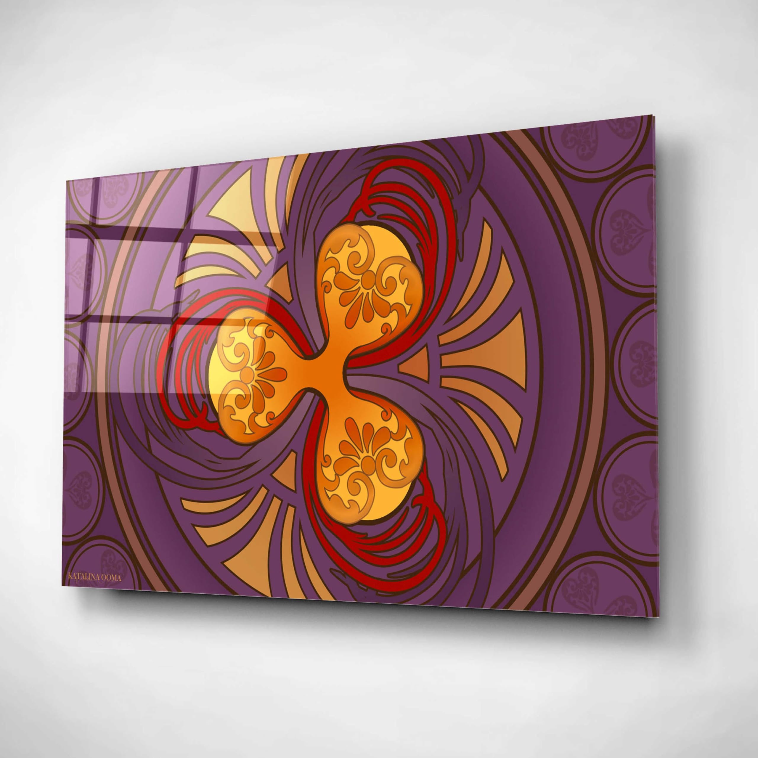 Epic Art Nouveau Ripple Crypto Painting by Katalina - 24x16 Inch Acrylic Glass Wall Art Decor for Living Room, Bedroom & Office - Modern Abstract Canvas Artwork for Home & Office Decoration