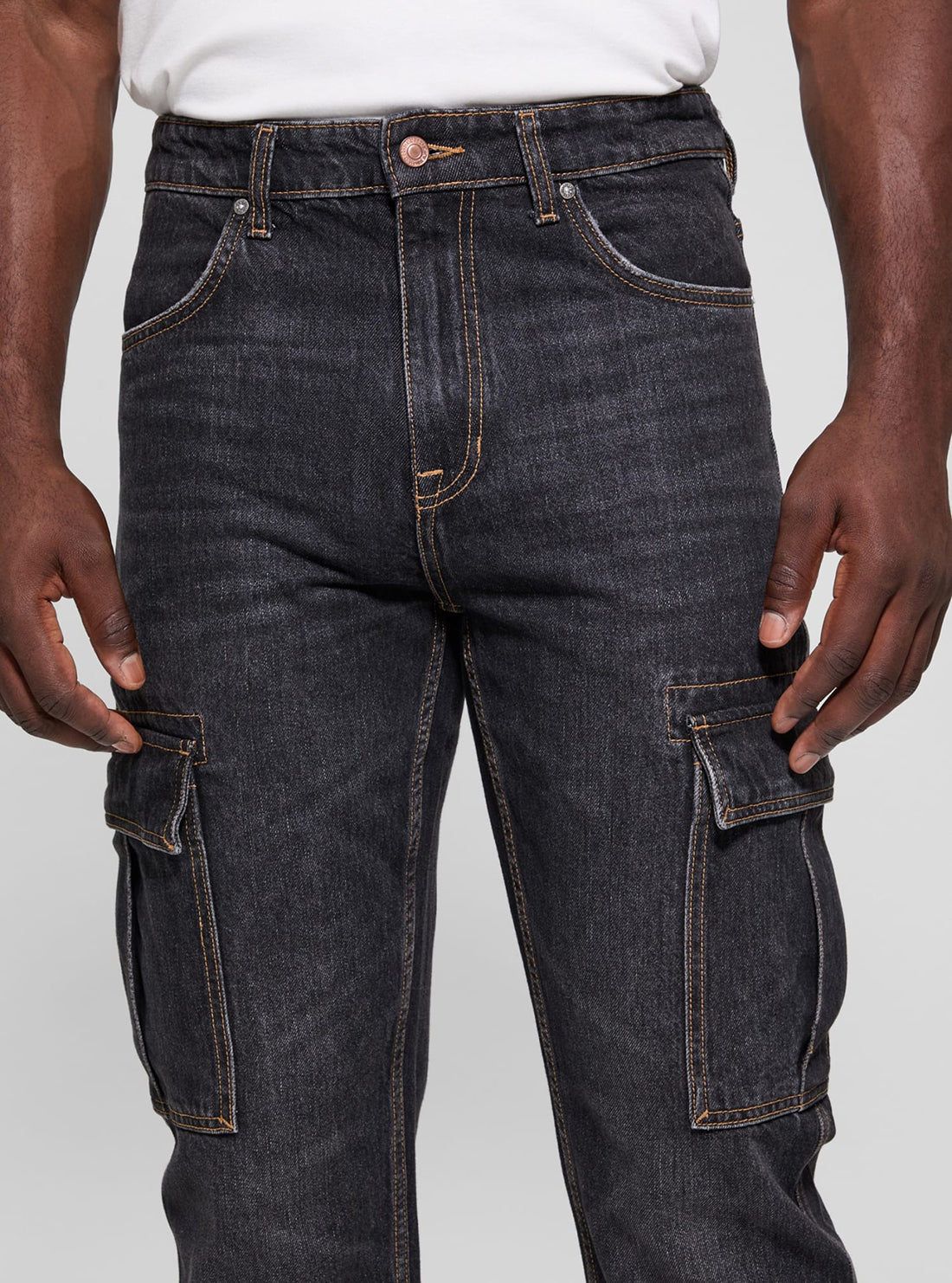 Stylish Grey Denim Julianne Cargo Pants for Women - High Waisted Utility Pants with Multiple Pockets | Perfect for Casual Wear, Outdoor Adventures & Street Fashion