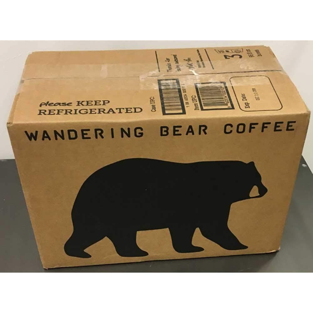 Organic Cold Brew Coffee Straight Black - Wandering Bear Coffee, 96 Fl Oz (3-Pack) - Perfect for Office, Home & On-The-Go Coffee Lovers