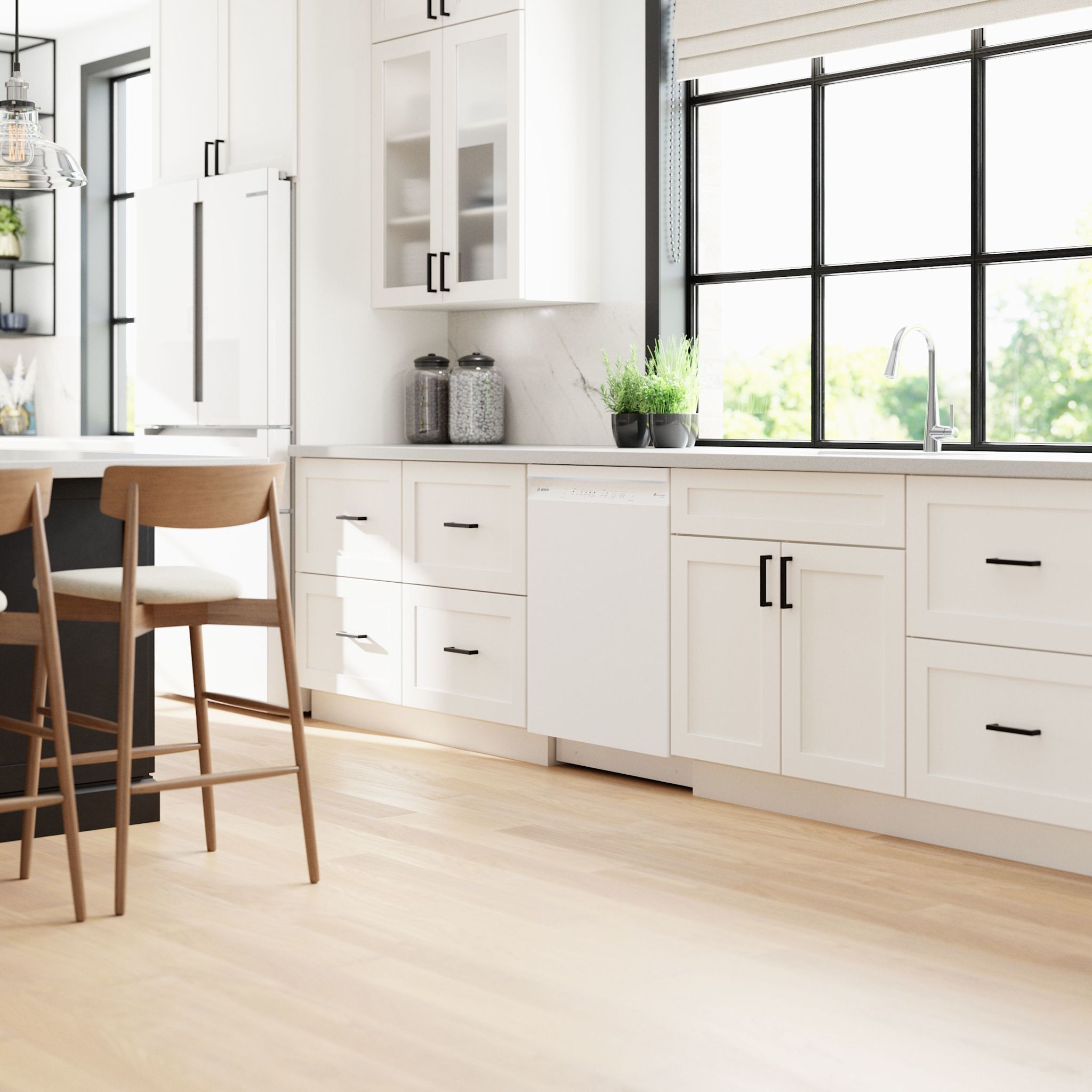 Bosch 500 Series SHE53C82N Built-In Dishwasher - 44 dBA, 16 Place Settings, White - Perfect for Modern Kitchens & Busy Families