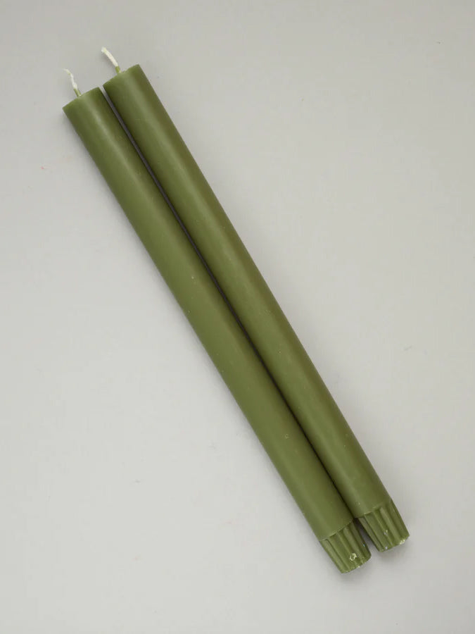 Sage Green Dining Candles - Set of 2 Elegant Taper Candles for Romantic Dinners, Wedding Centerpieces & Home Decor
