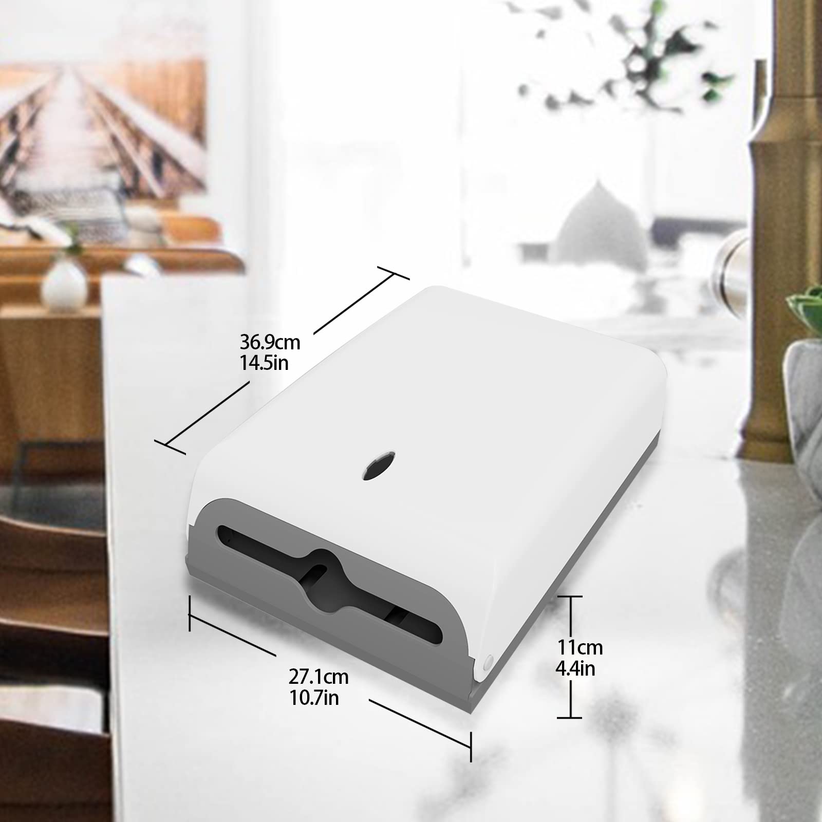 Touchless Paper Towel Dispenser Wall Mount - TOBEFORT Automatic Hand Towel Holder for Bathroom, Kitchen & Office - Holds 500 C-Fold/Z-Fold/Trifold Towels - White (Ideal for Restaurants, Hospitals & Public Restrooms)