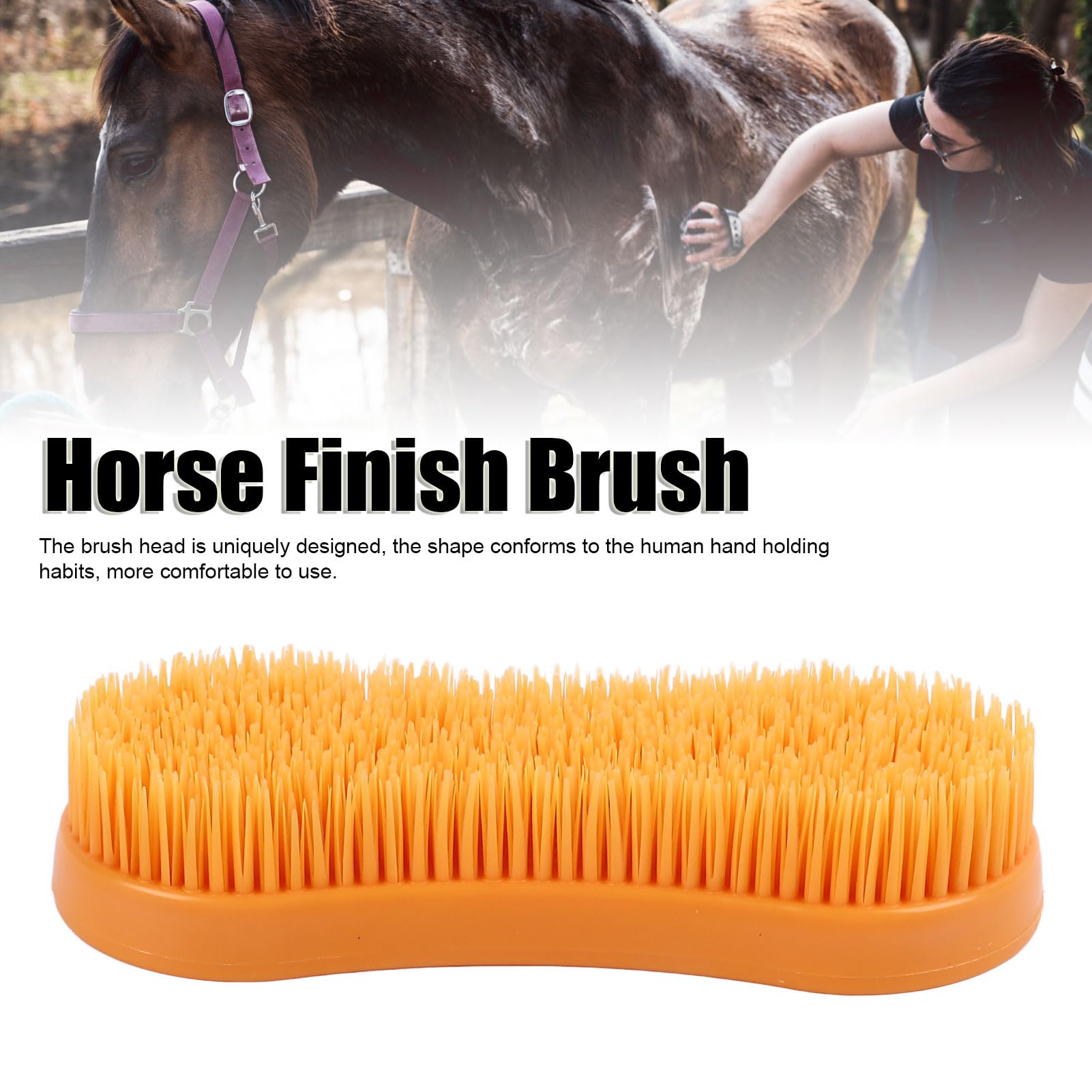 Premium Horse Grooming Brush - Ergonomic Pet Massage Comb for Horse Cleaning & Care | Detangling & Shining Coat | Perfect for Stable, Show & Trail Riding Prep