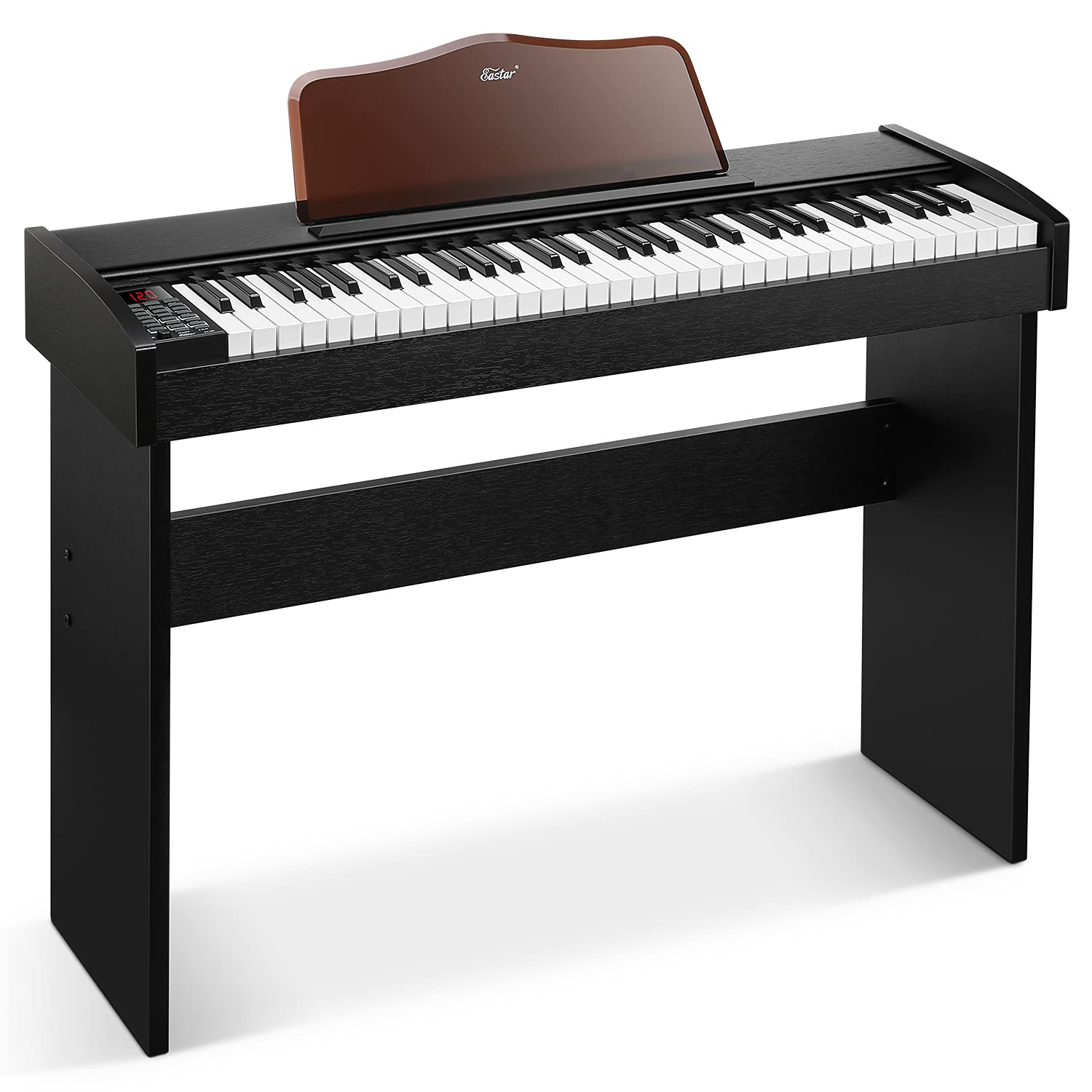 Eastar 61 Key Digital Piano Keyboard - Full Size Electric Piano for Beginners & Professionals with Sustain Pedal, Music Stand, MP3/USB/Audio/Mic/Headphone Support - Perfect for Home Practice, Studio Recording & Live Performances