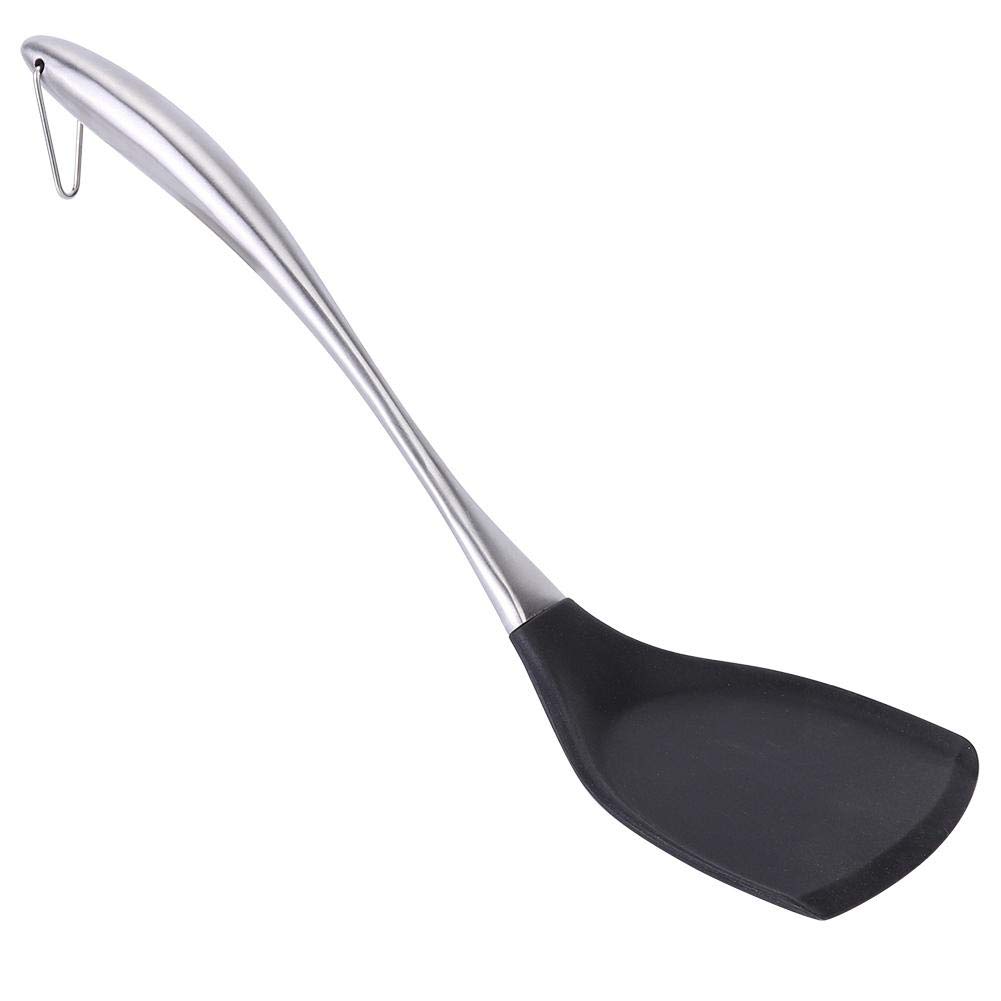 Non-Stick Silicone Turner Spatula - Heat Resistant Kitchen Cooking Utensil with Long Handle for Flipping Pancakes, Eggs, Burgers - Perfect for Home & Restaurant Use