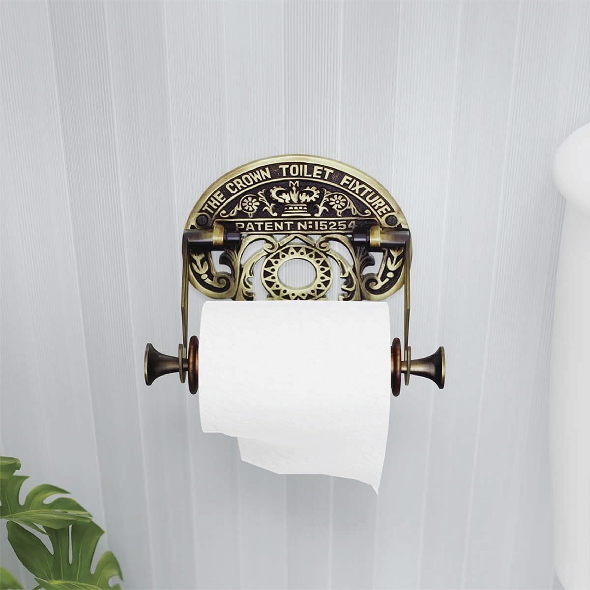 Renovators Supply Wall Mount Brass Toilet Paper Holder Stand - 7.5 Inch Bathroom Tissue Roll Dispenser for Modern Homes & Luxury Hotels