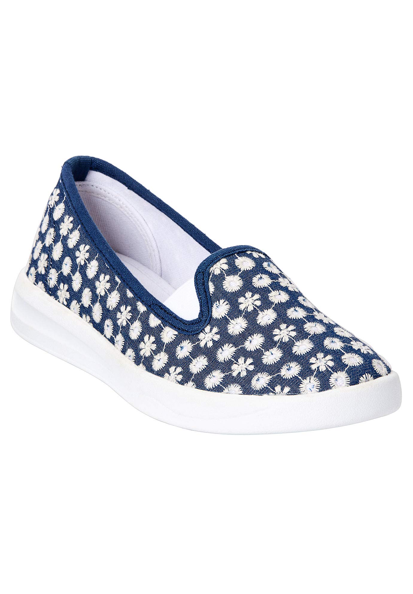 Comfortview Women's Wide Width The Dottie Sneaker - Comfortable Walking Shoes for Women with Wide Feet | Perfect for Casual Wear, Work & Daily Activities