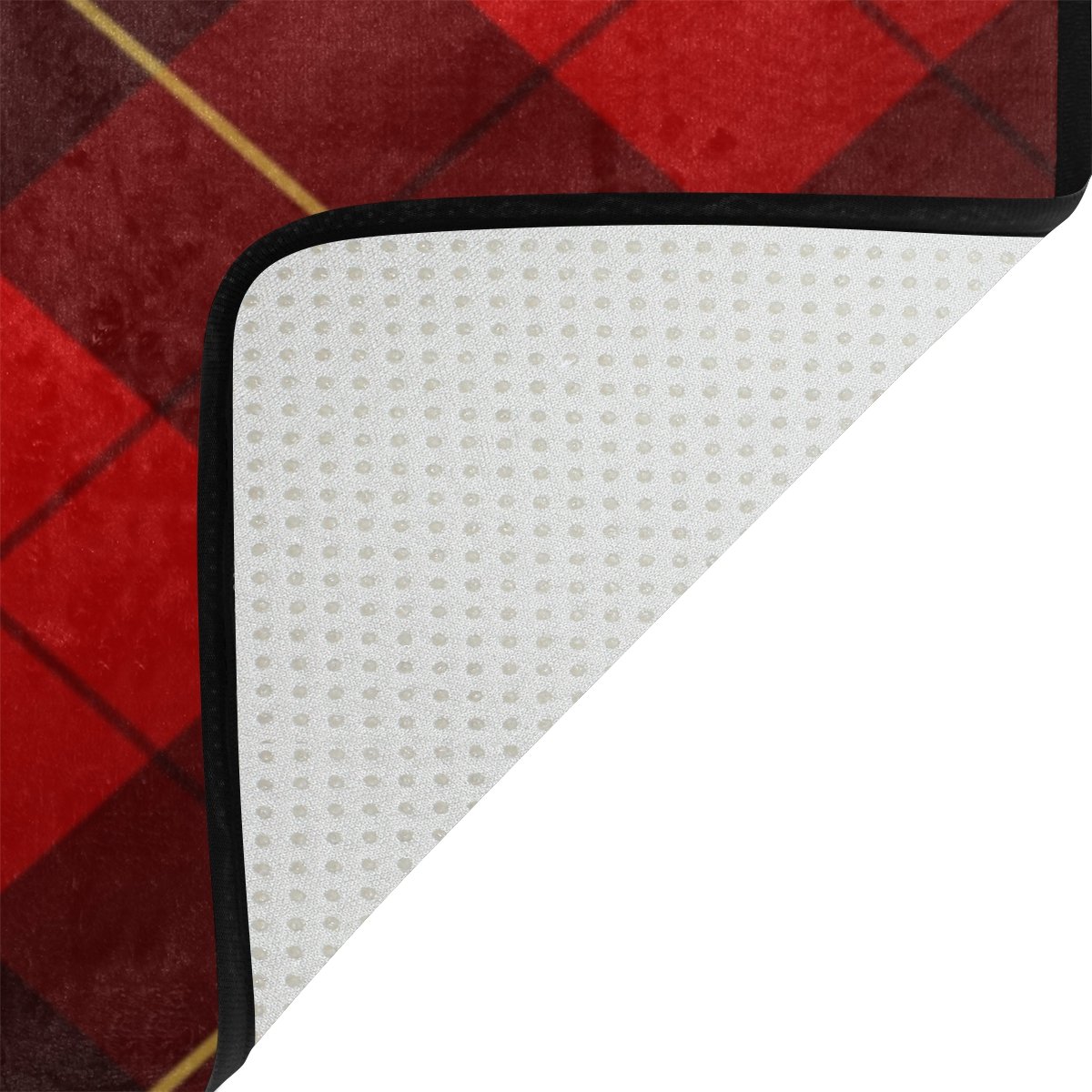 ALAZA Christmas Plaid Grid Red Area Rug 7' x 5' - Soft Holiday Decor for Living Room, Bedroom, Dining Room | Perfect for Winter Home Decor & Festive Gatherings